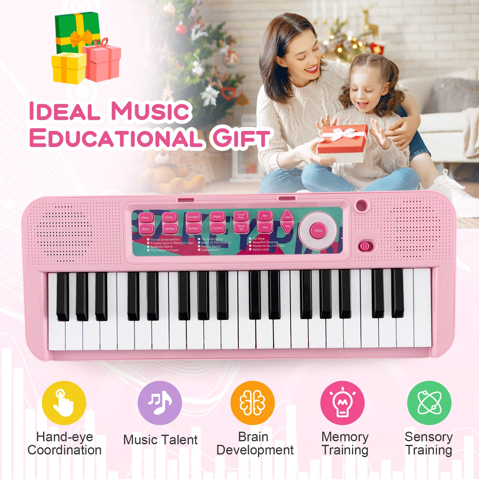 Kids Piano Keyboard 37-Key Kids Toy Keyboard Piano with Microphone for 3+ Kids - Image 22