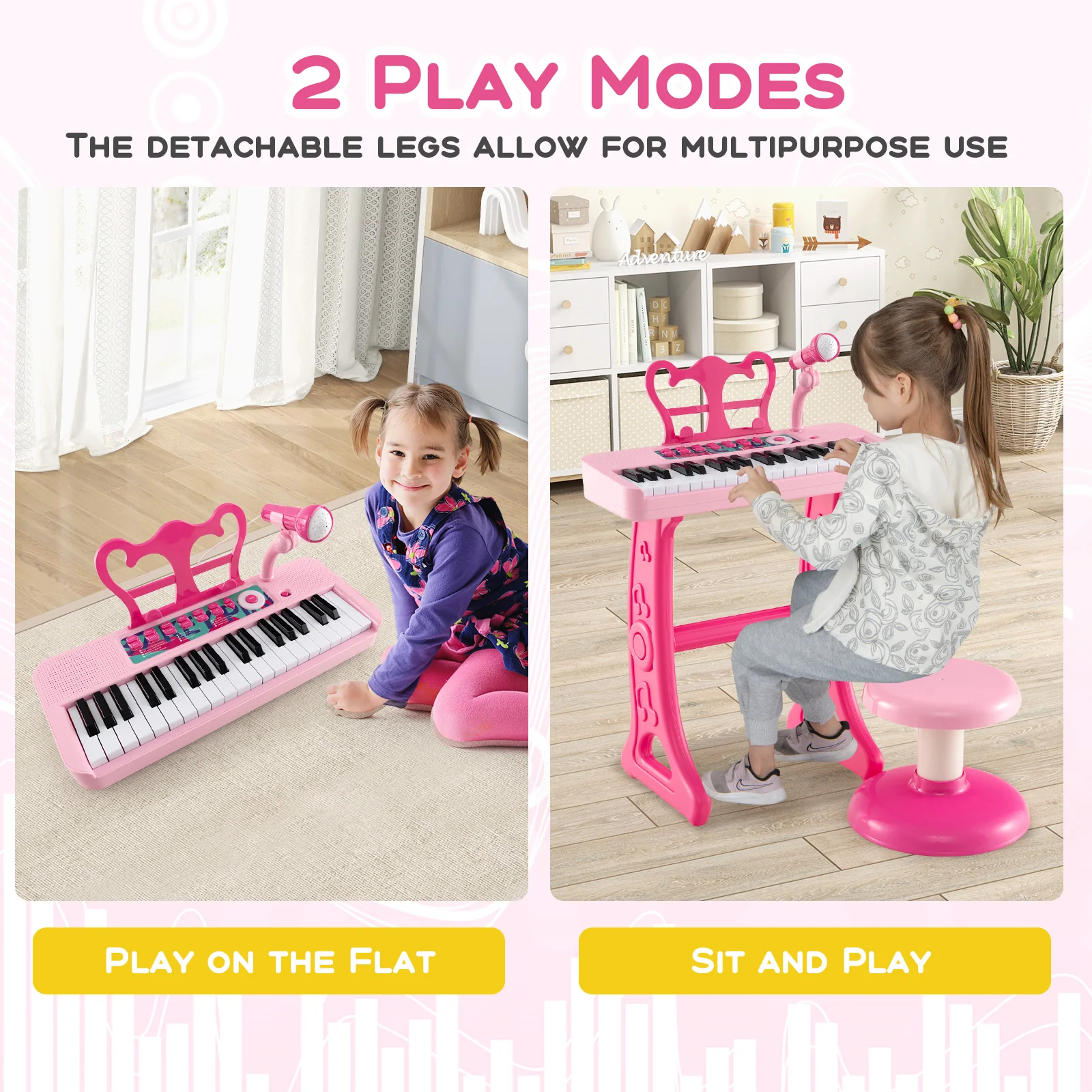 Kids Piano Keyboard 37-Key Kids Toy Keyboard Piano with Microphone for 3+ Kids - Image 23