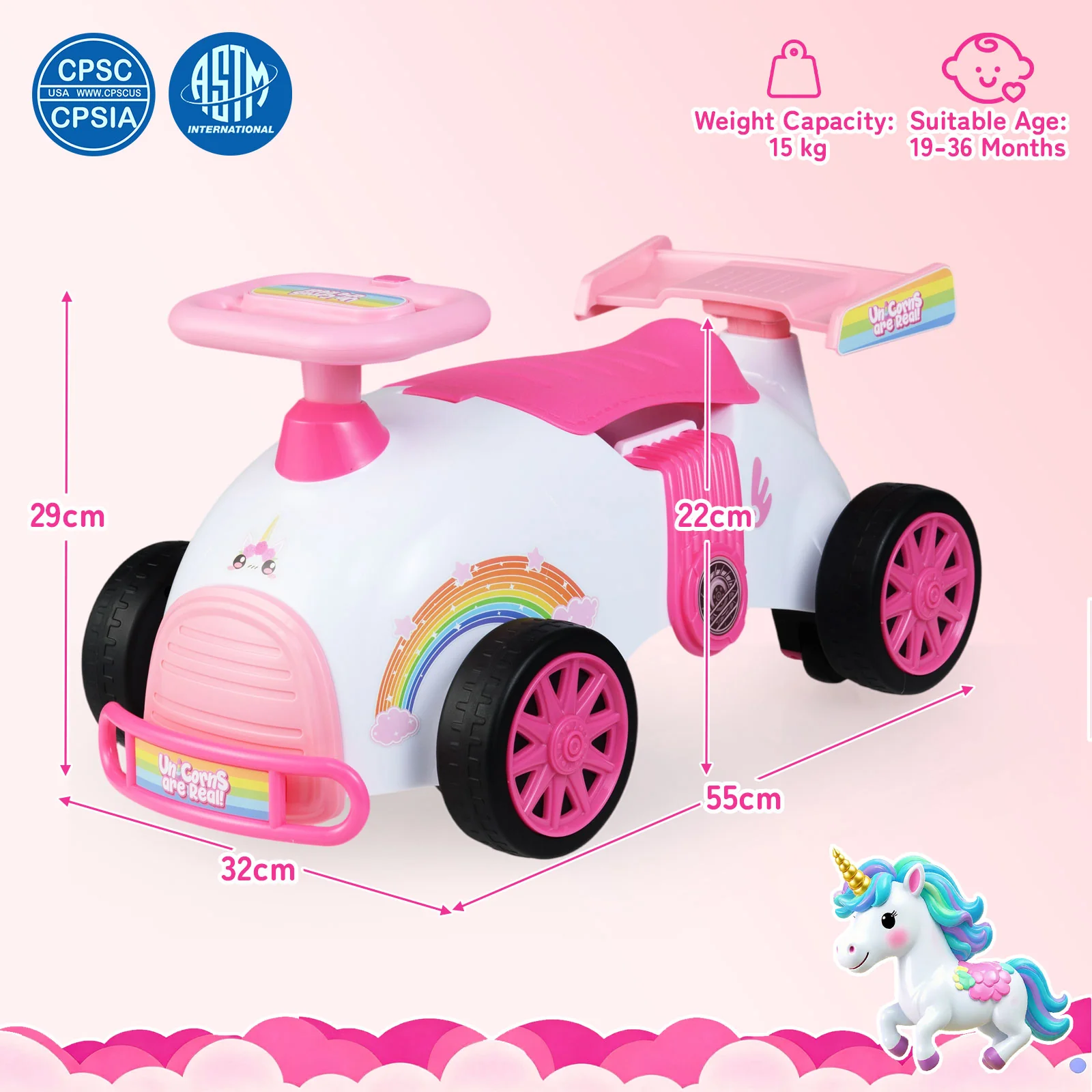 Kids Ride On Car Sliding Toy with Music and Under-Seat Storage - Image 12