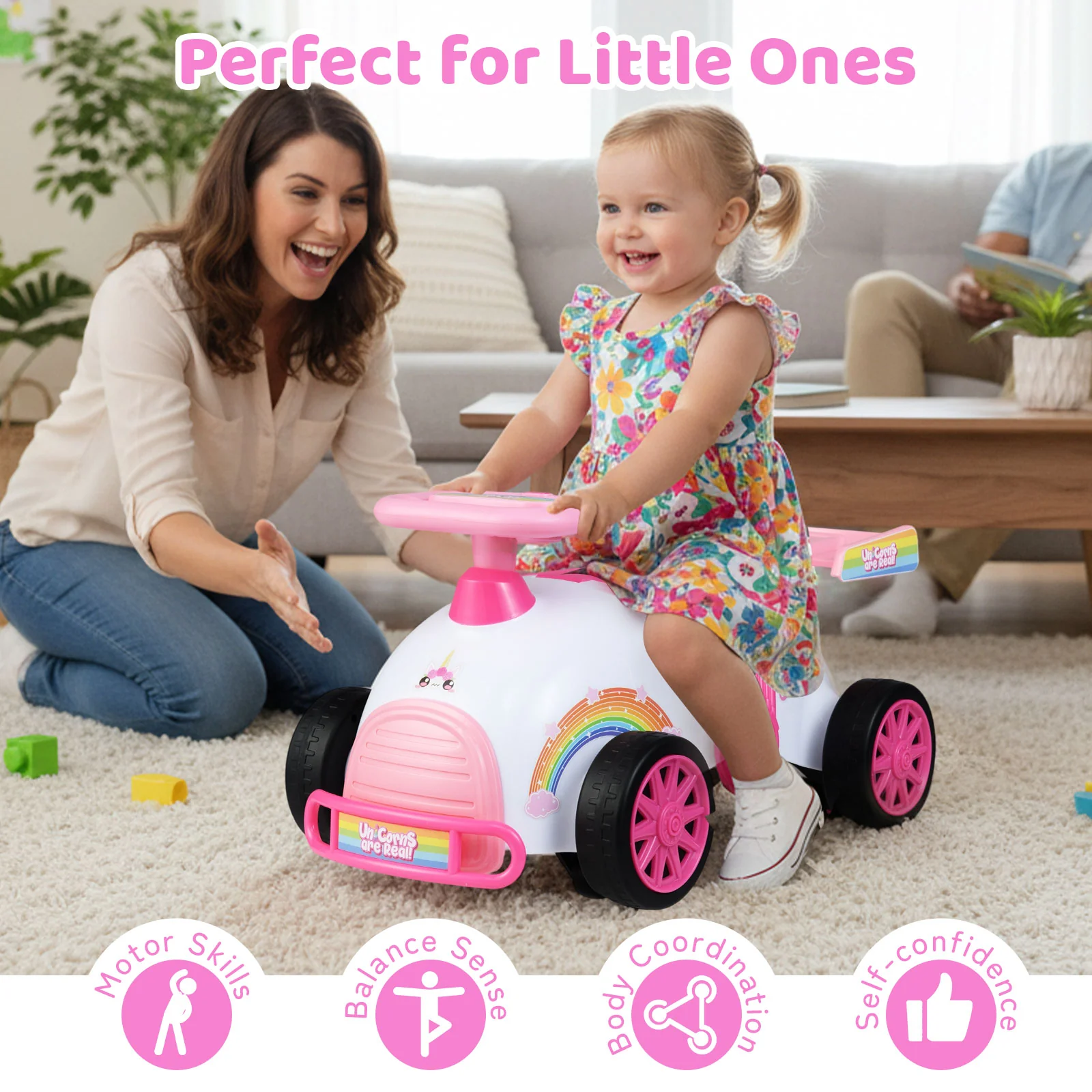 Kids Ride On Car Sliding Toy with Music and Under-Seat Storage - Image 13
