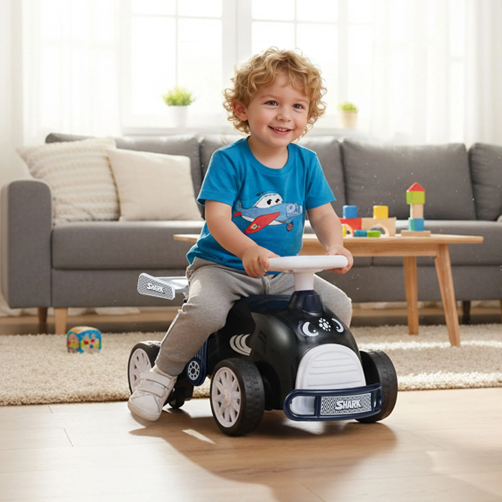 Kids Ride On Car Sliding Toy with Music and Under-Seat Storage - Image 18