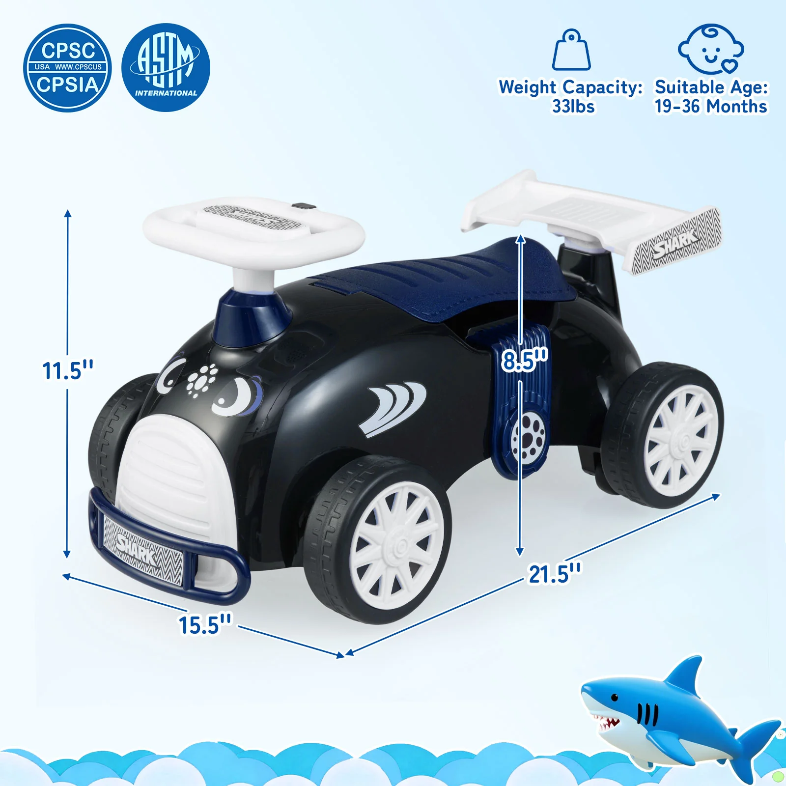 Kids Ride On Car Sliding Toy with Music and Under-Seat Storage - Image 20
