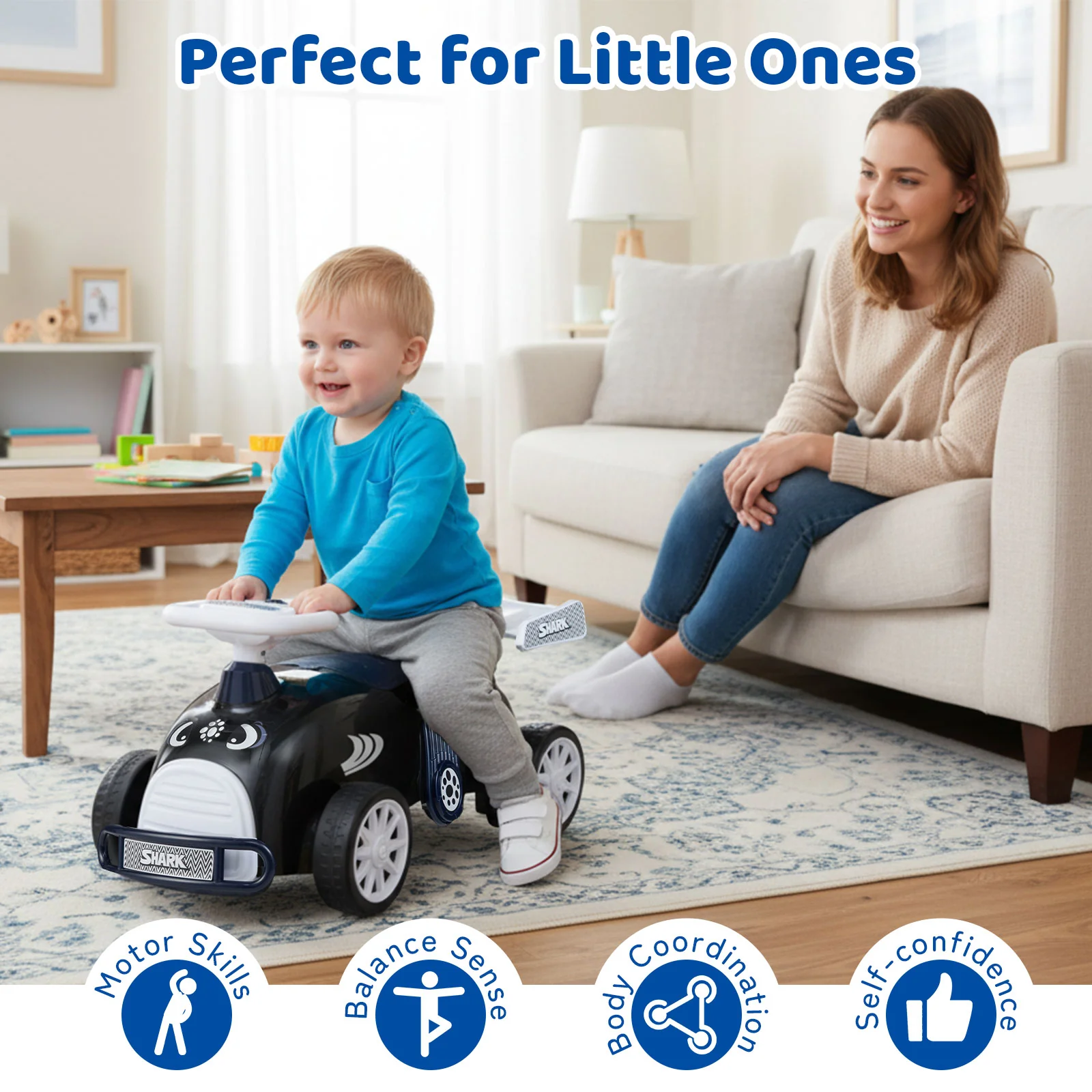 Kids Ride On Car Sliding Toy with Music and Under-Seat Storage - Image 21