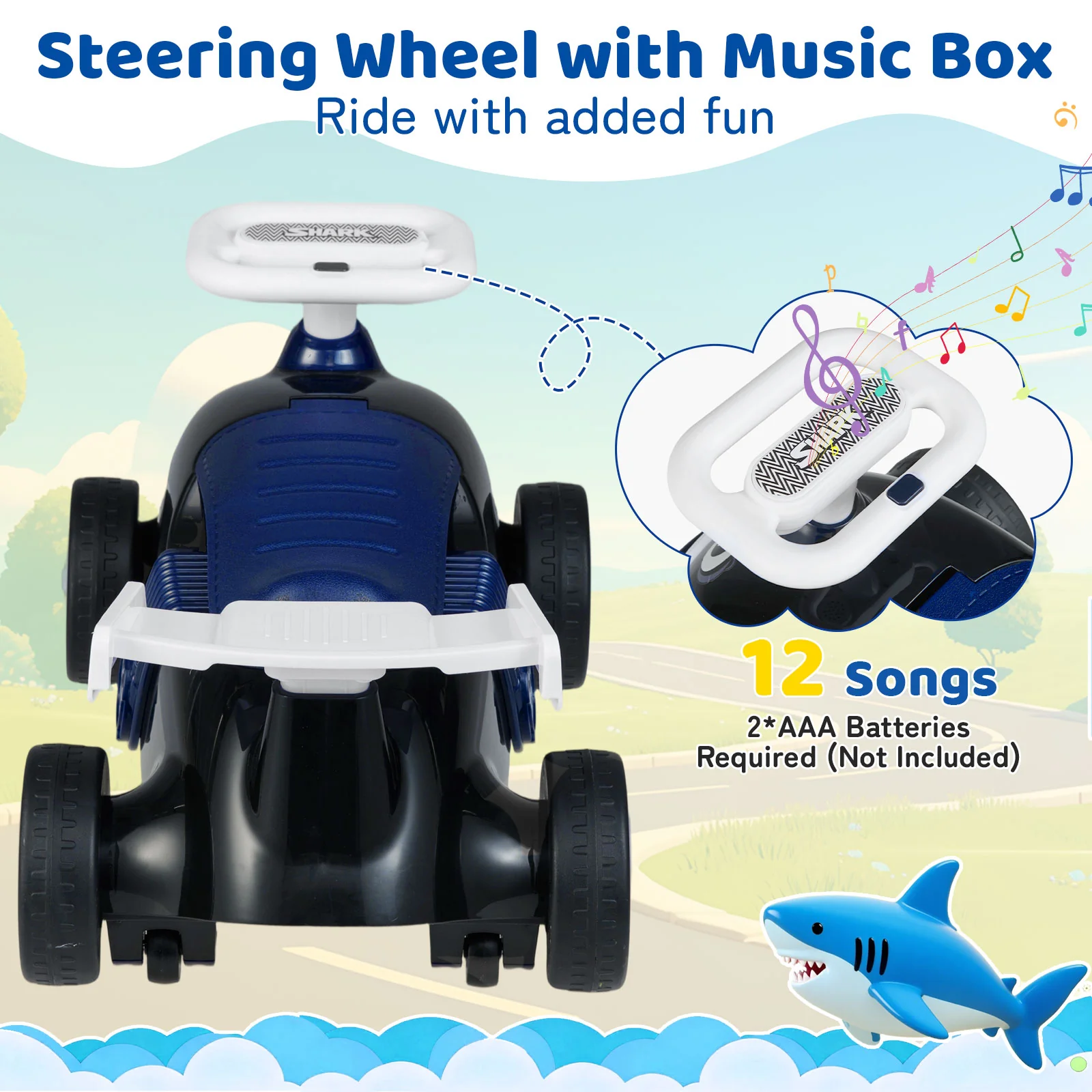 Kids Ride On Car Sliding Toy with Music and Under-Seat Storage - Image 22