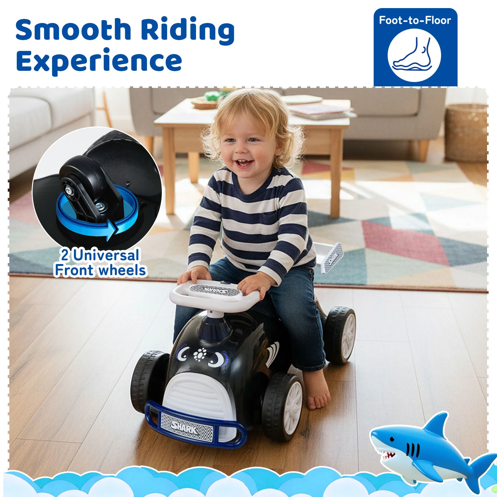 Kids Ride On Car Sliding Toy with Music and Under-Seat Storage - Image 24