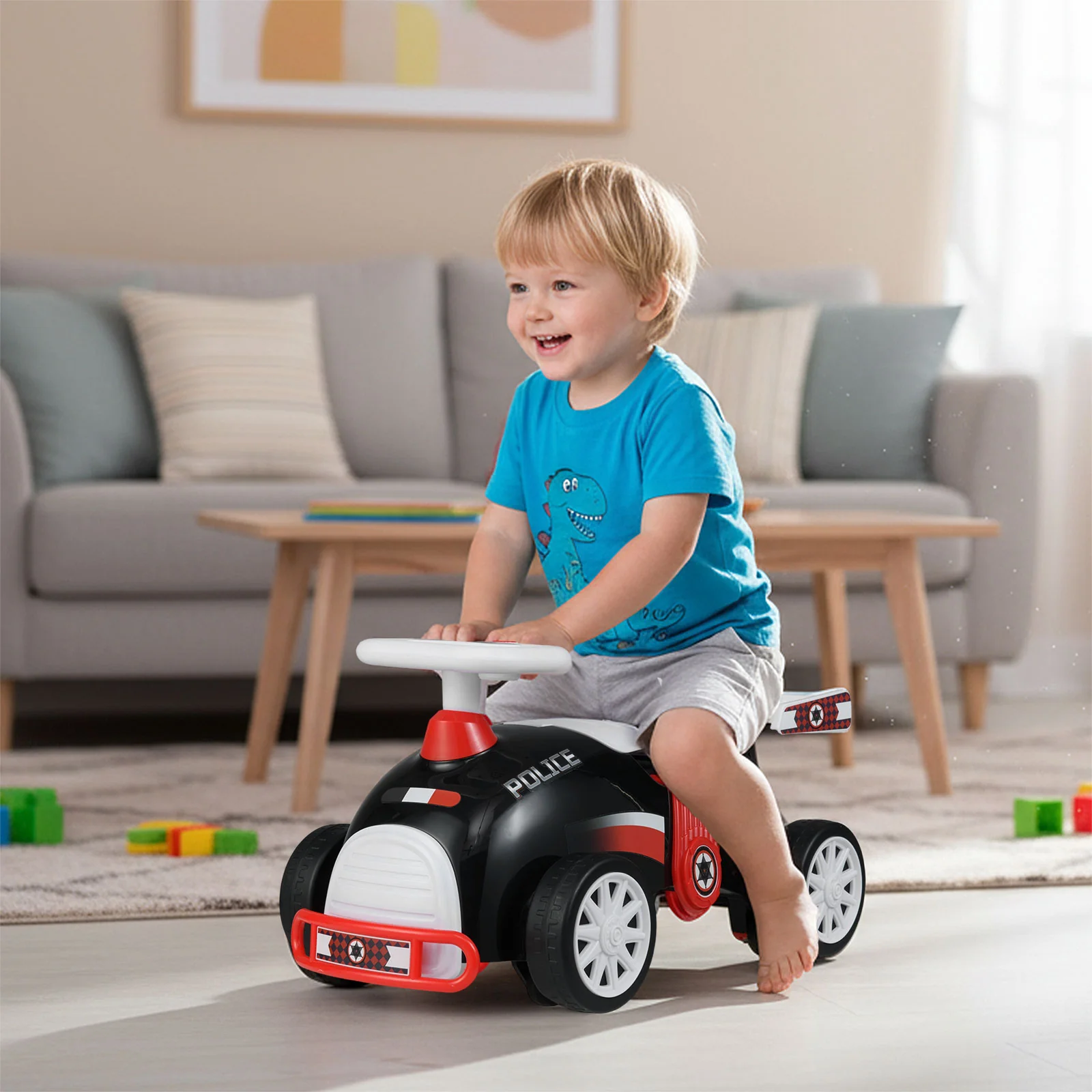 Kids Ride On Car Sliding Toy with Music and Under-Seat Storage - Image 5