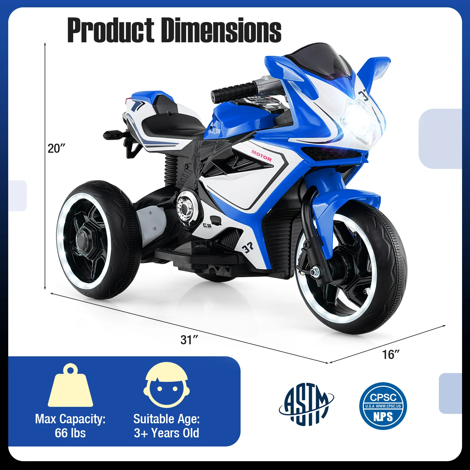 Kids Ride on Motorcycle 6V Battery Powered Mini Electric Motorbike with LED Lights - Image 12