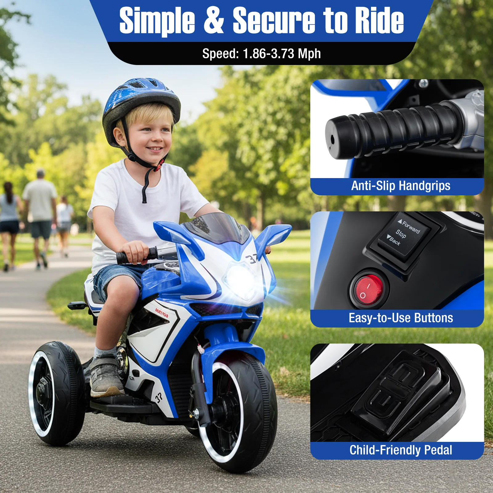 Kids Ride on Motorcycle 6V Battery Powered Mini Electric Motorbike with LED Lights - Image 13