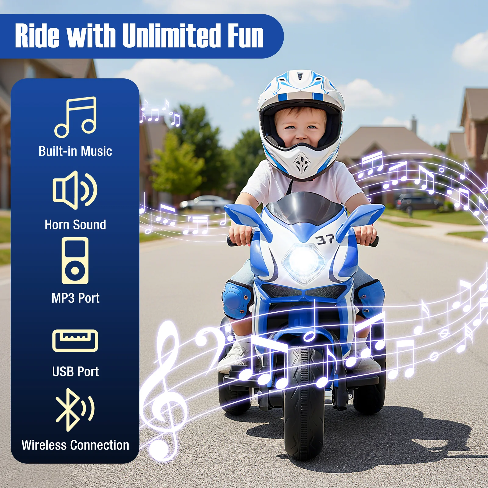 Kids Ride on Motorcycle 6V Battery Powered Mini Electric Motorbike with LED Lights - Image 15