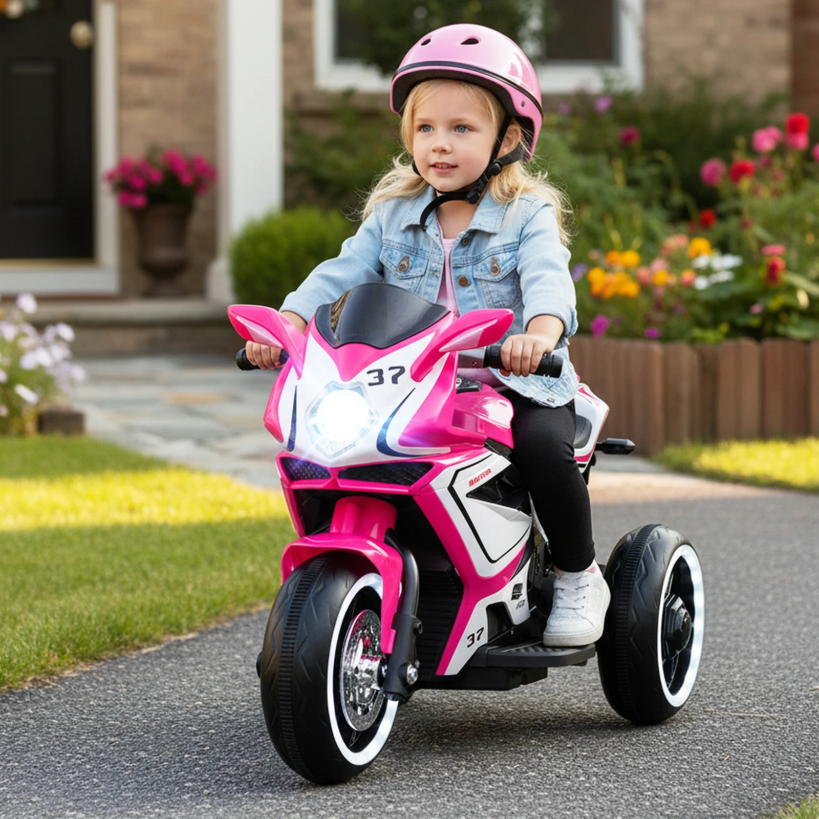 Kids Ride on Motorcycle 6V Battery Powered Mini Electric Motorbike with LED Lights - Image 17