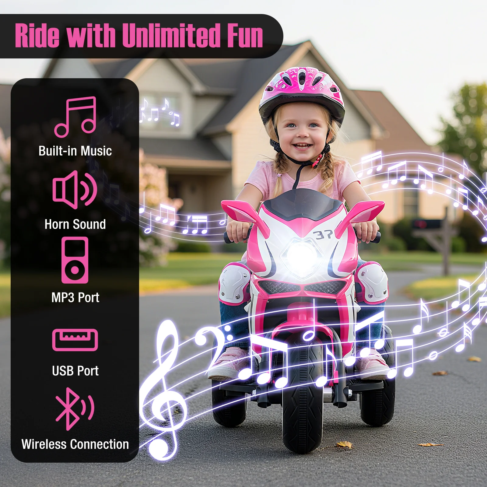 Kids Ride on Motorcycle 6V Battery Powered Mini Electric Motorbike with LED Lights - Image 24