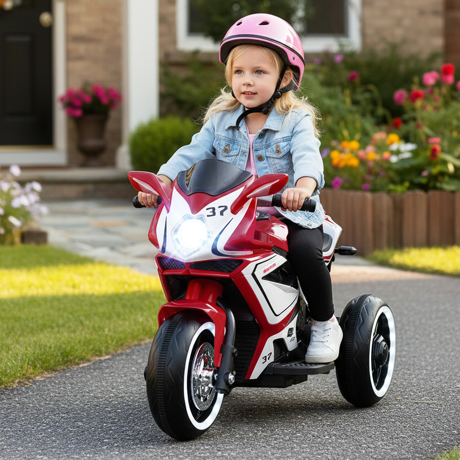 Kids Ride on Motorcycle 6V Battery Powered Mini Electric Motorbike with LED Lights - Image 25