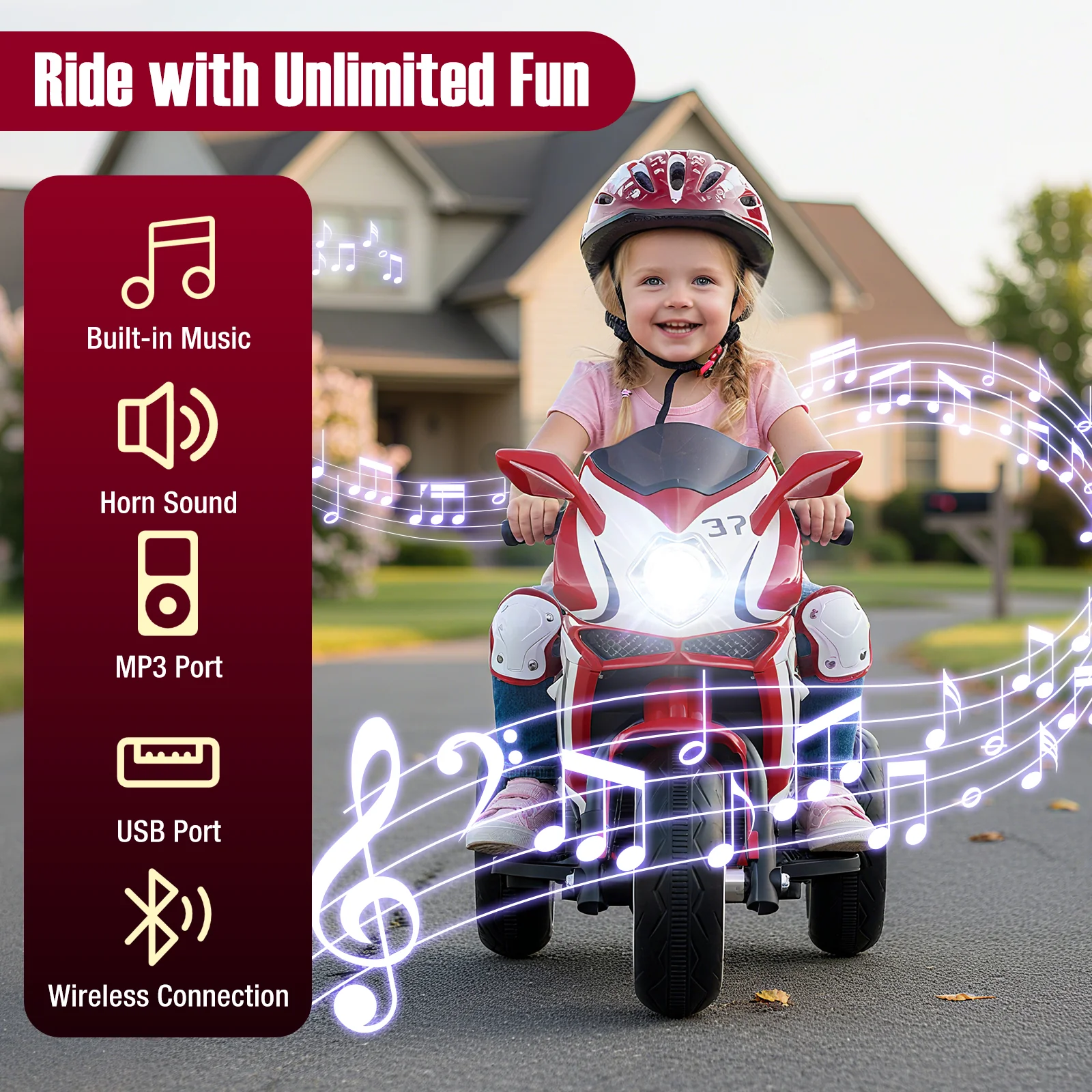 Kids Ride on Motorcycle 6V Battery Powered Mini Electric Motorbike with LED Lights - Image 31