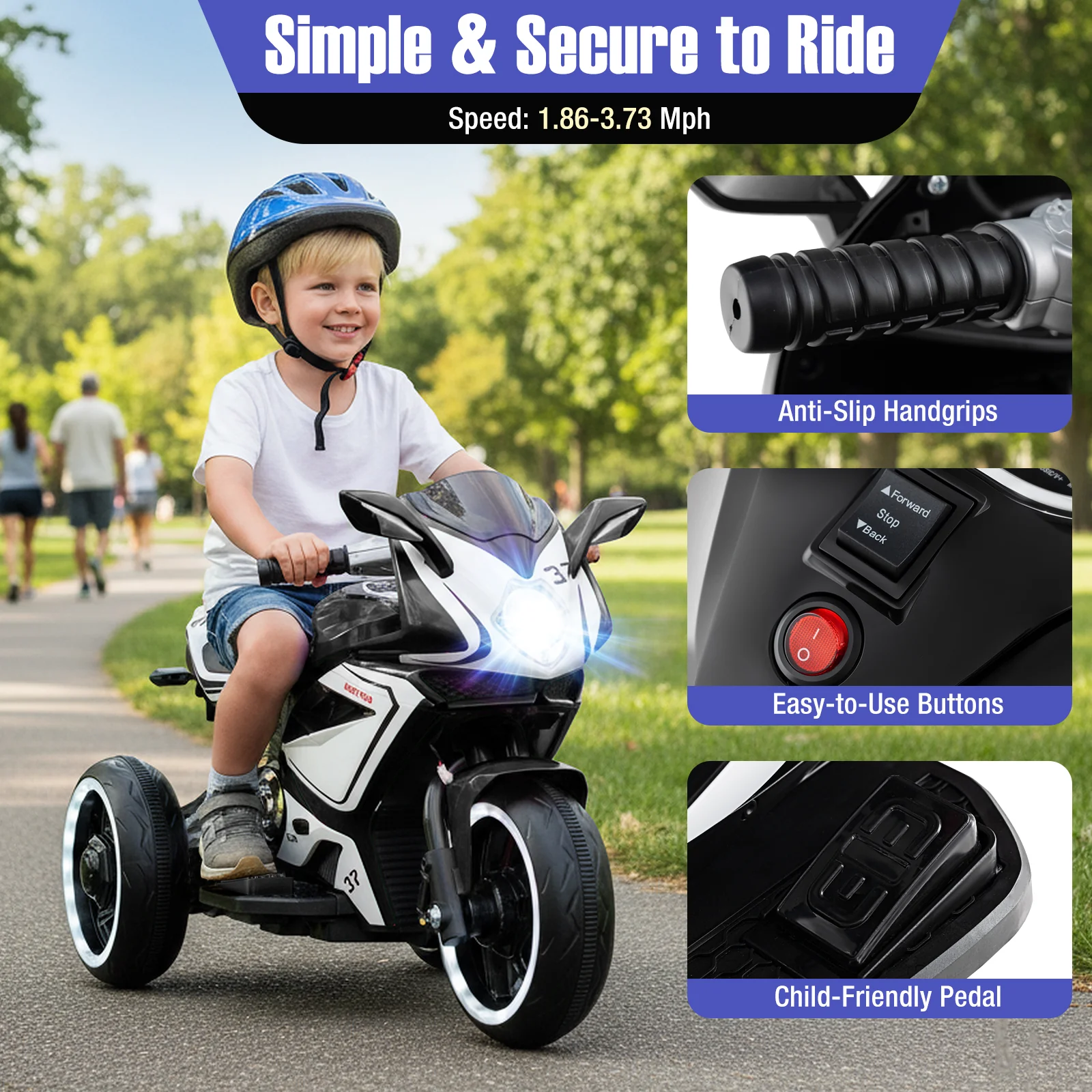 Kids Ride on Motorcycle 6V Battery Powered Mini Electric Motorbike with LED Lights - Image 5