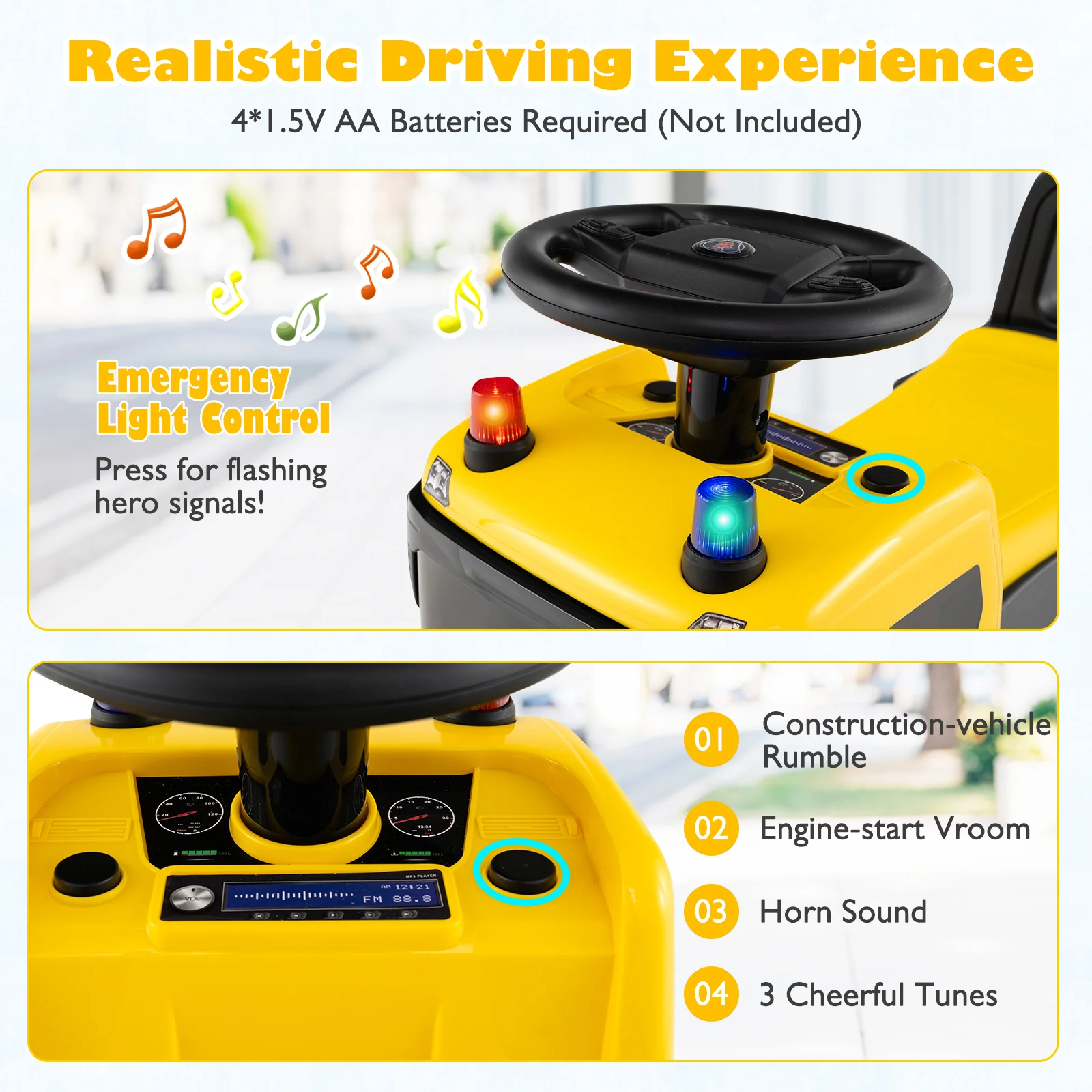 Kids Ride On Push Car Licensed SCANIA Truck Toy with Steering Wheel and Music - Image 14