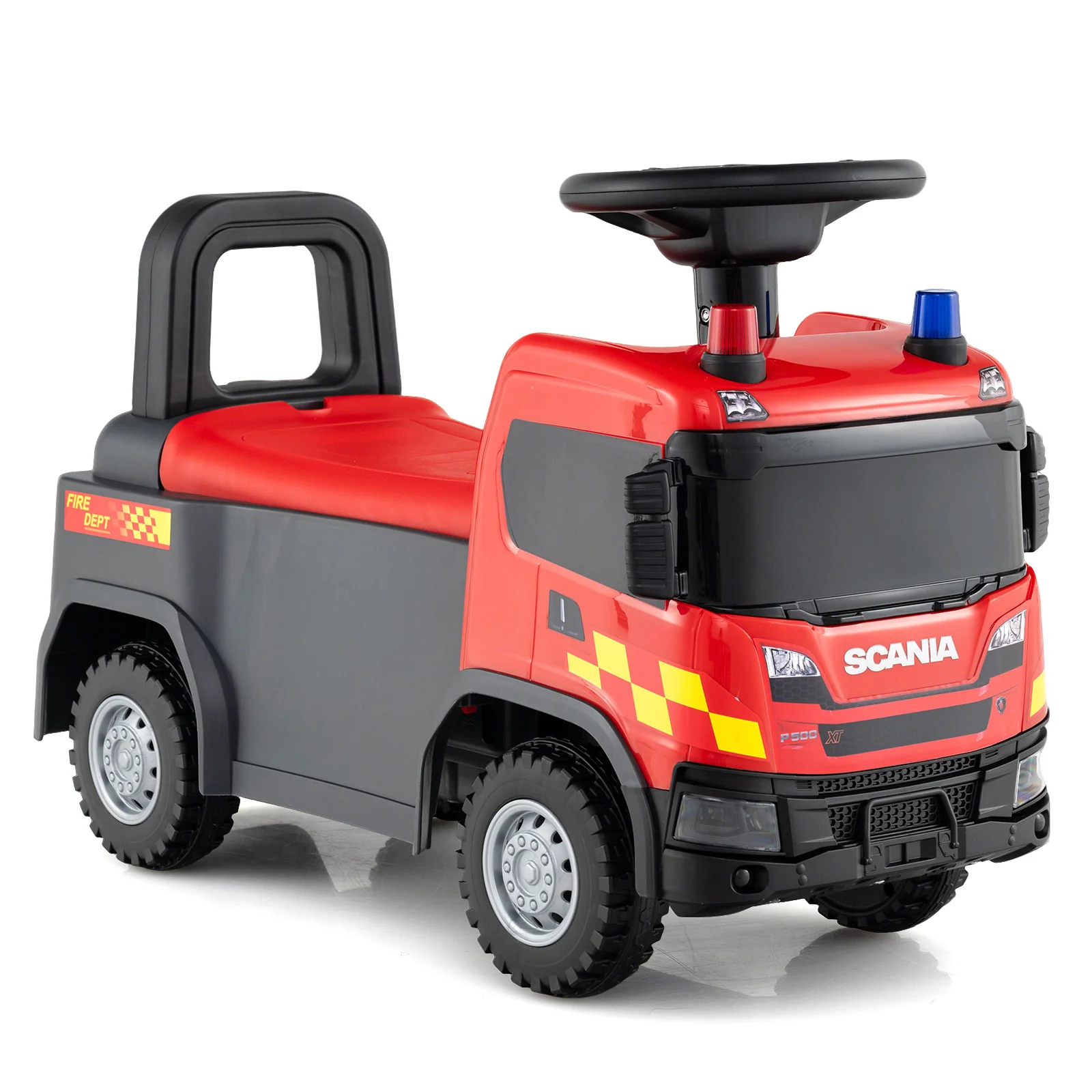 Kids Ride On Push Car Licensed SCANIA Truck Toy with Steering Wheel and Music - Image 2