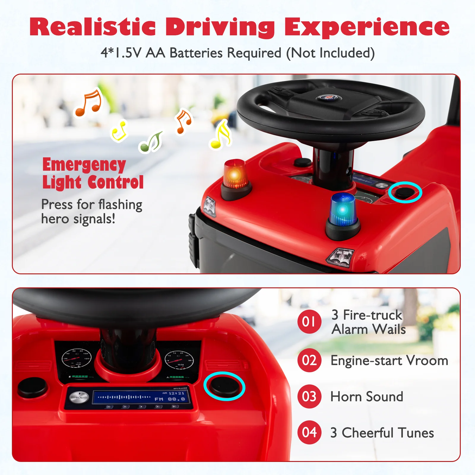 Kids Ride On Push Car Licensed SCANIA Truck Toy with Steering Wheel and Music - Image 5