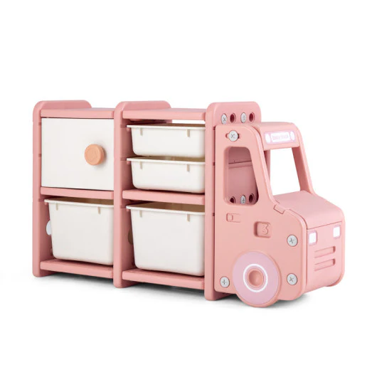 Kid's Room Bundle: Bed Frame + Kids Table and Chairs Set + Toddler Truck Storage Organizer + Kids Vanity Dressing Table - Image 5