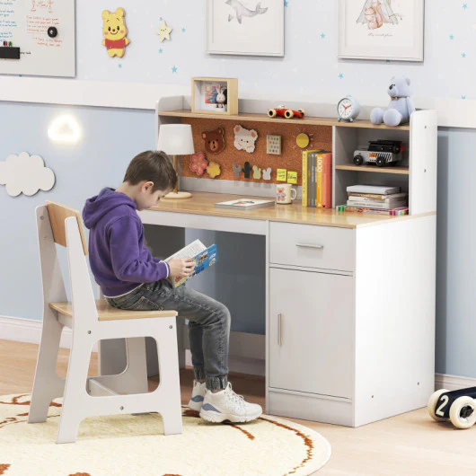 Kids Room Set: Recliner + Natural Study Desk & Chair + 4-ft Christmas Tree + Natural Dress-Up Storage - Image 3