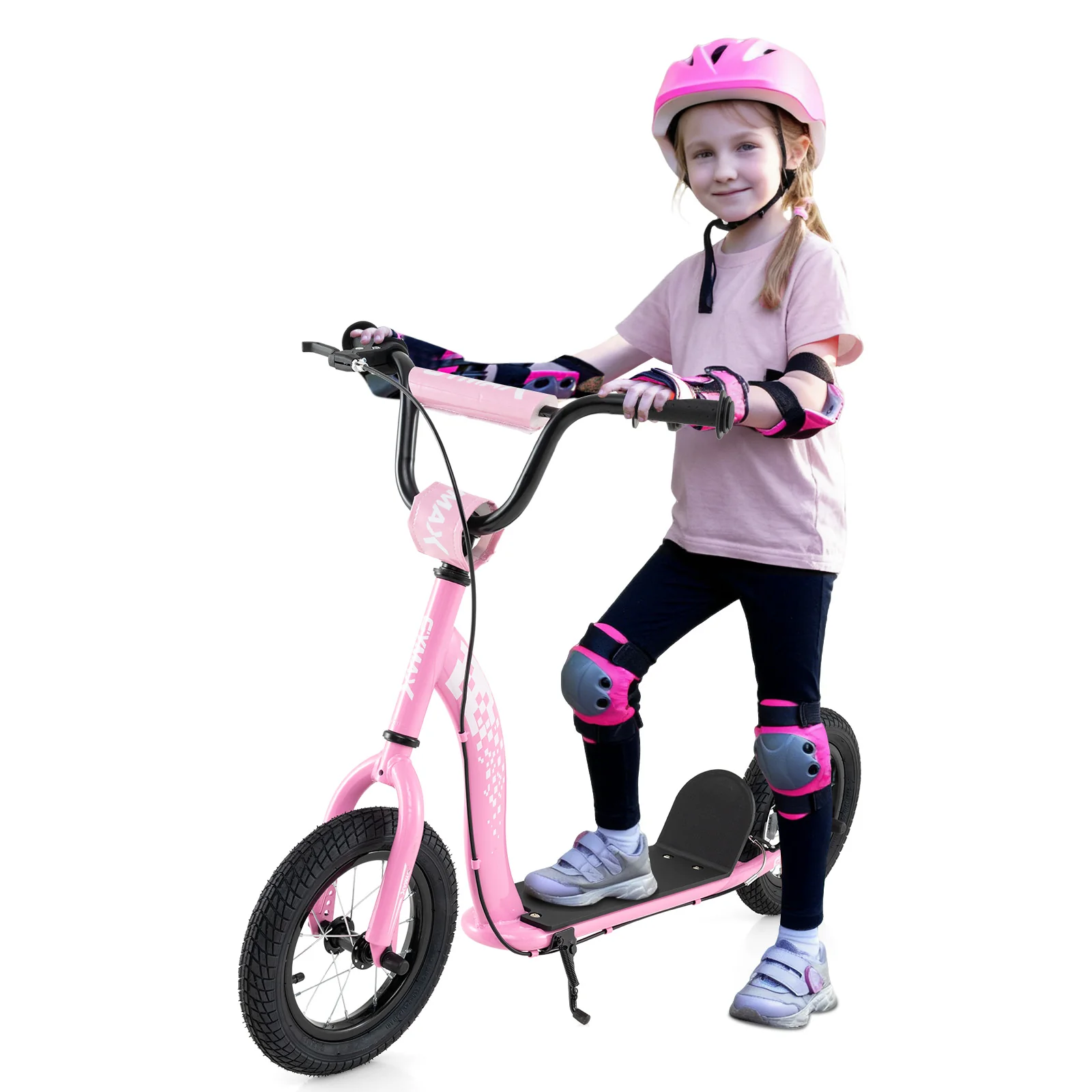Kids Scooter Youth Kick Scooter with Adjustable Height Handlebar 12-Inch Inflatable Wheels - Image 12