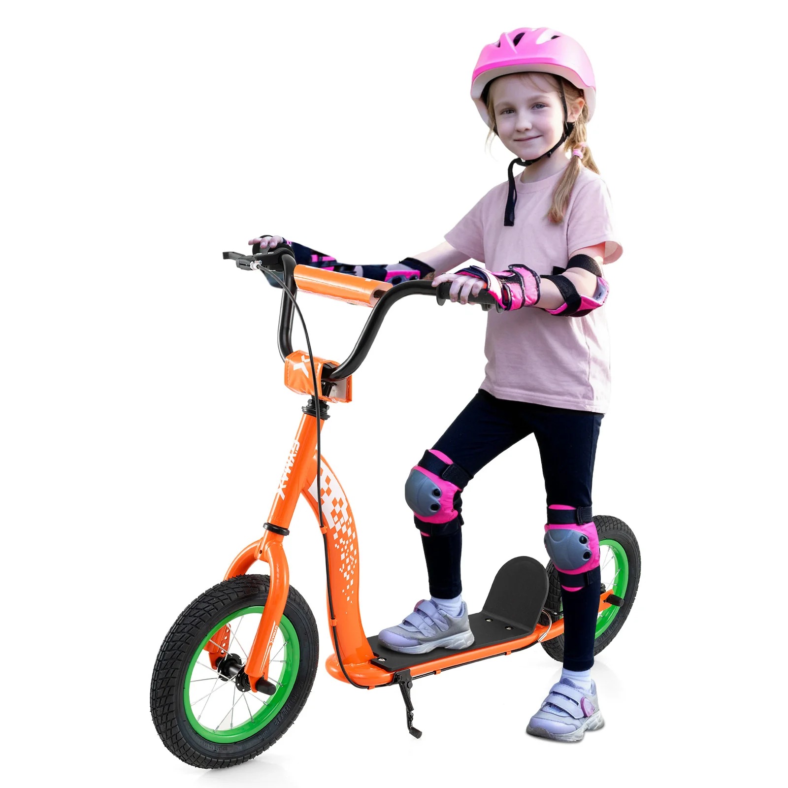 Kids Scooter Youth Kick Scooter with Adjustable Height Handlebar 12-Inch Inflatable Wheels - Image 20