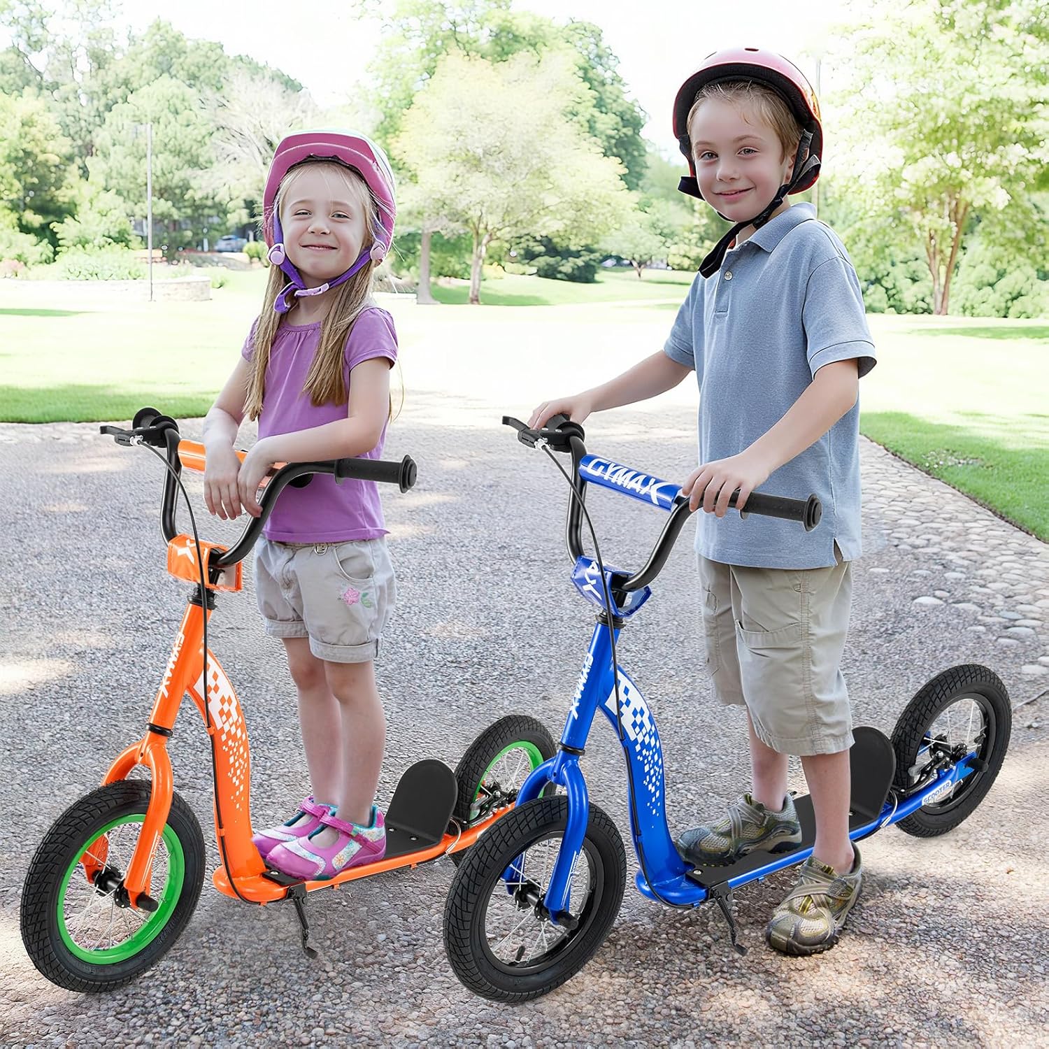 Kids Scooter Youth Kick Scooter with Adjustable Height Handlebar 12-Inch Inflatable Wheels - Image 22