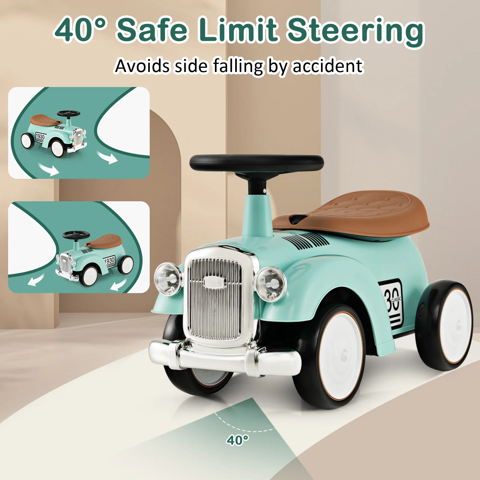 Kids Sit to Stand Vehicle with Working Steering Wheel and Under Seat Storage - Image 15