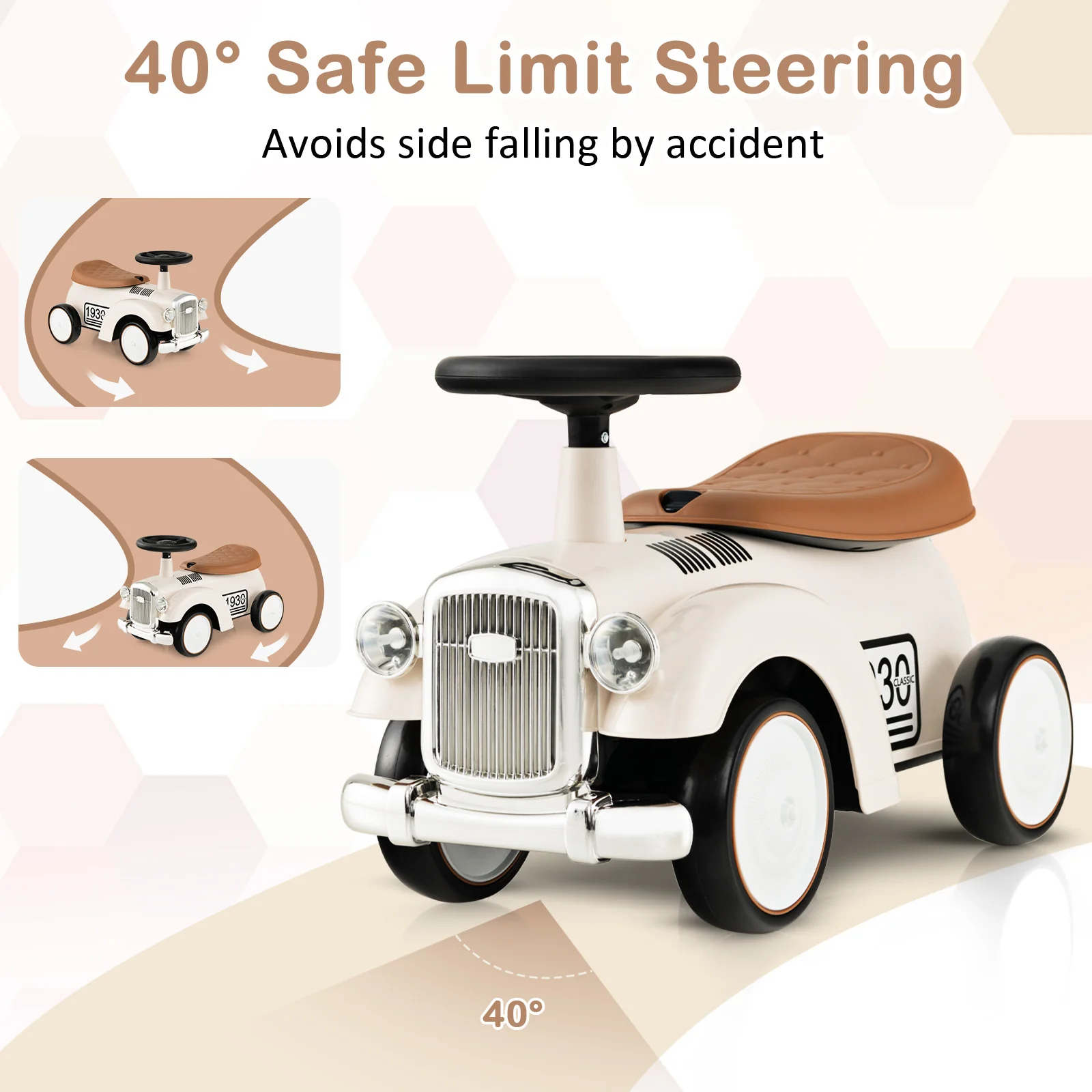 Kids Sit to Stand Vehicle with Working Steering Wheel and Under Seat Storage - Image 7