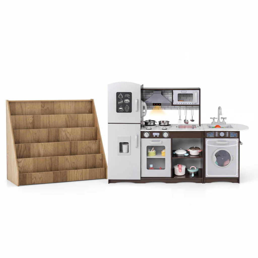 Kids Toy Storage & Pretend Play Kitchen Bundle - Image 3