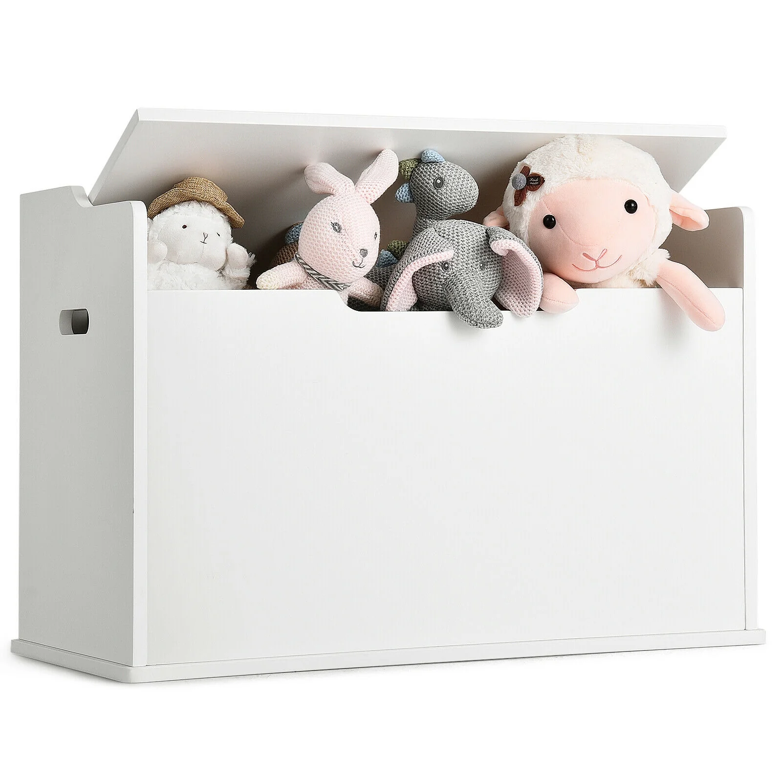 Kids Toy Wooden Flip-top Storage Box Chest Bench with Cushion Hinge - Image 6