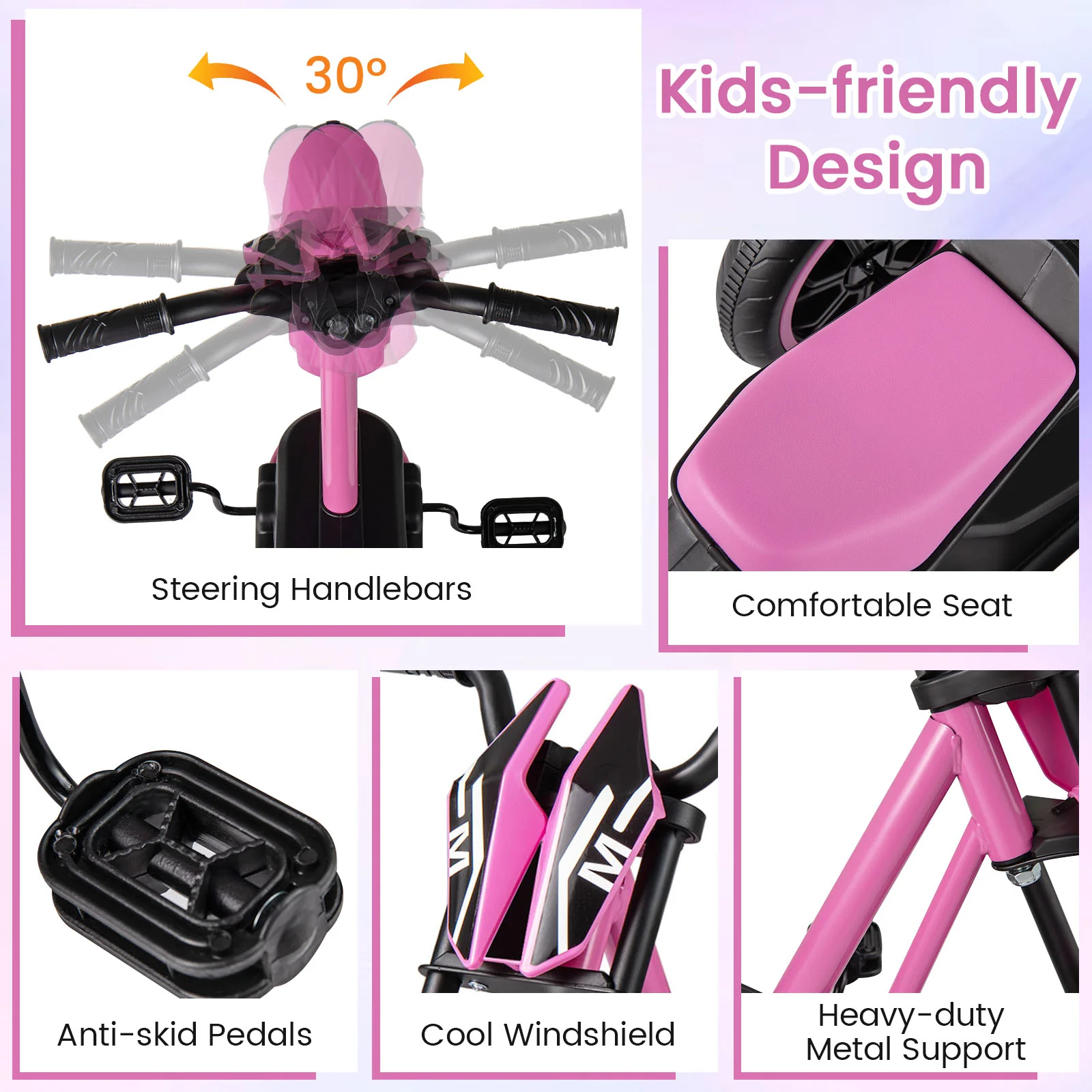 Kids Tricycle 3-Wheel Toddler Bike with Foot Pedals Forward Backward - Image 15