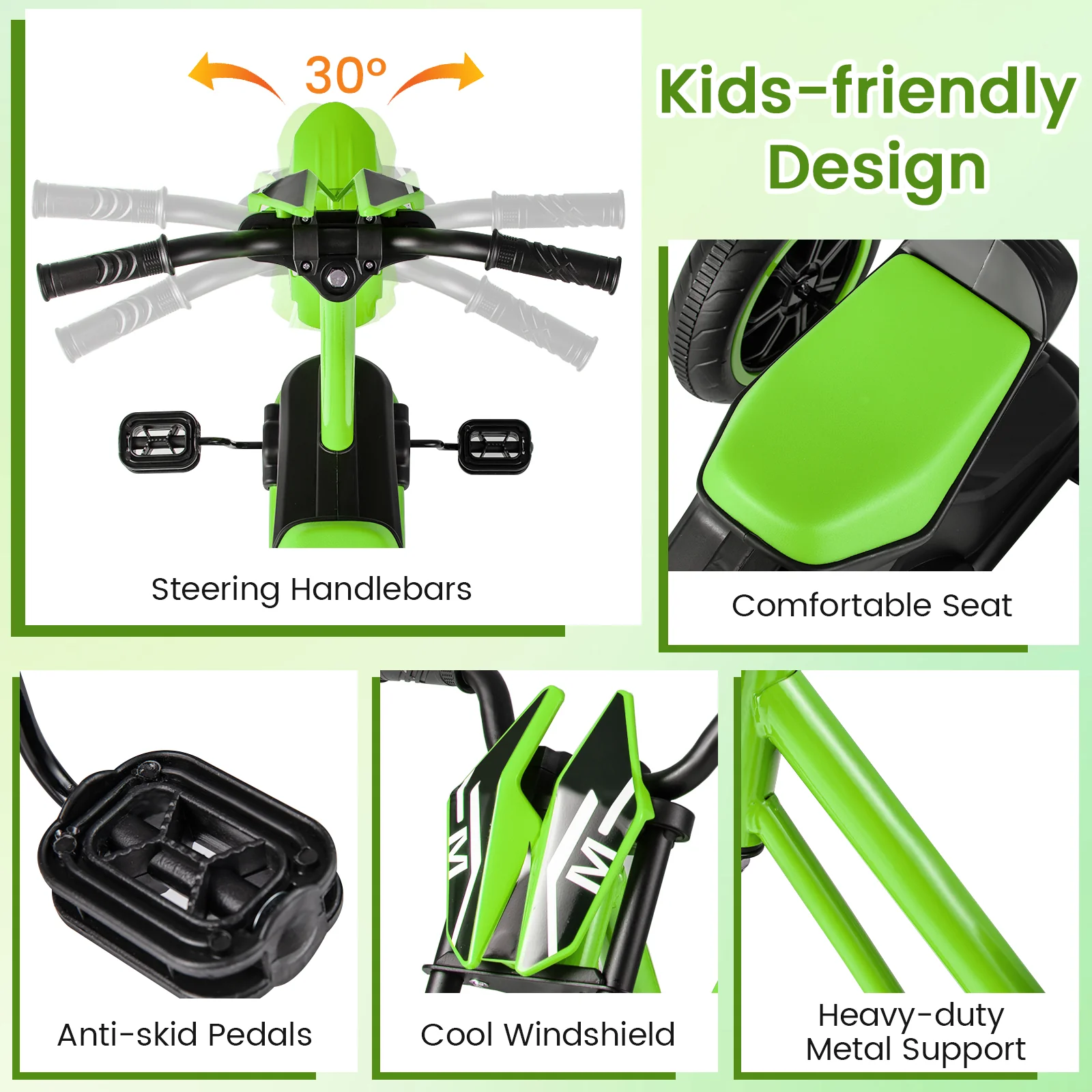 Kids Tricycle 3-Wheel Toddler Bike with Foot Pedals Forward Backward - Image 7