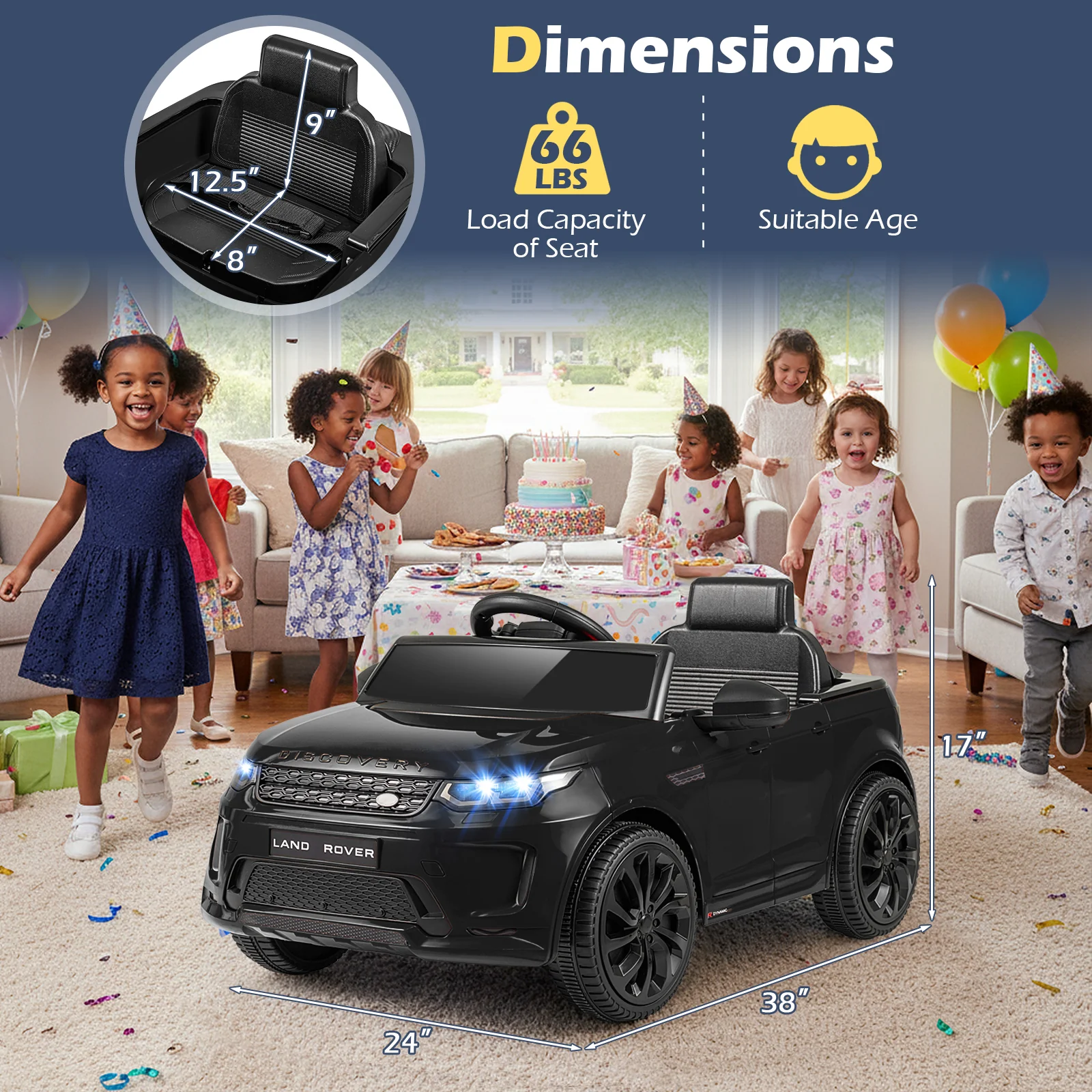 Licensed Land Rover Kids Ride on Car 12V Battery Powered Kids Electric Car - Image 4