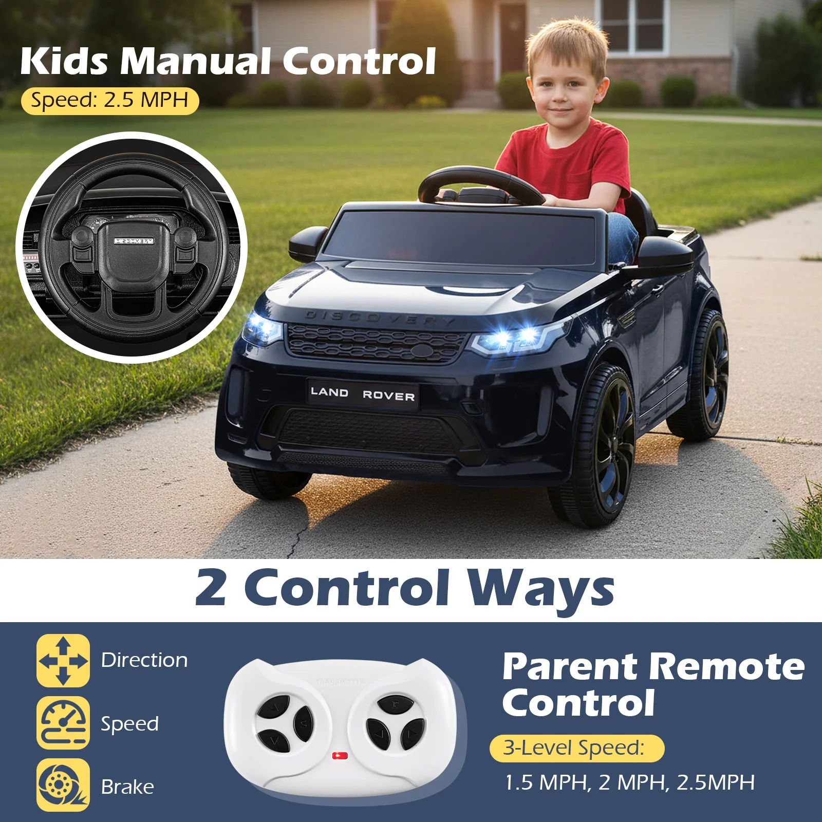 Licensed Land Rover Kids Ride on Car 12V Battery Powered Kids Electric Car - Image 6