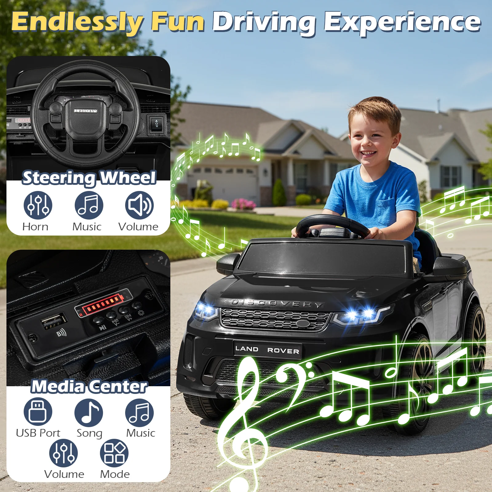Licensed Land Rover Kids Ride on Car 12V Battery Powered Kids Electric Car - Image 7