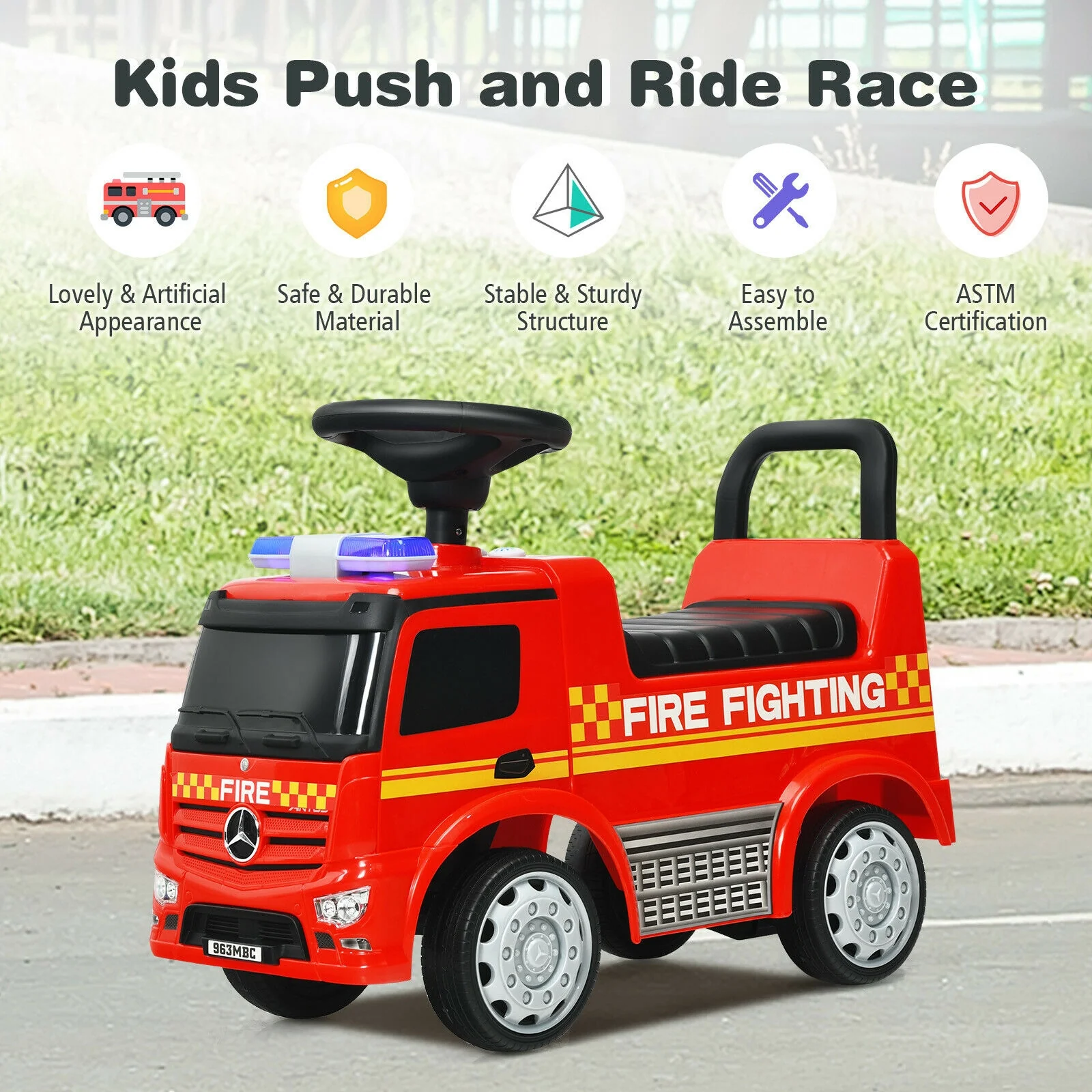 Licensed Mercedes Benz Kids Fire Engine Racer - Image 8