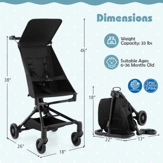 Lightweight Airplane-Ready Stroller with All-Terrain Wheels - Image 6