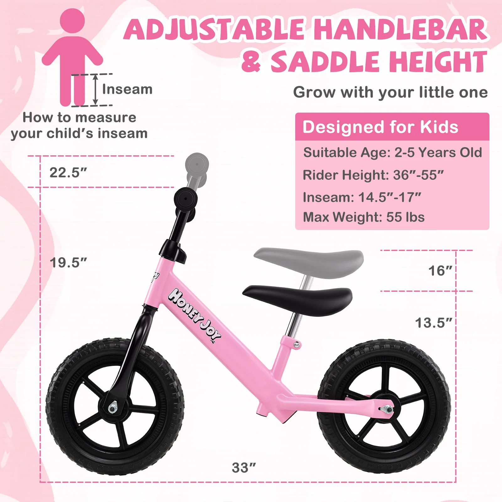 Lightweight Toddler Balance Bike No Pedal Training Bicycle - Image 12