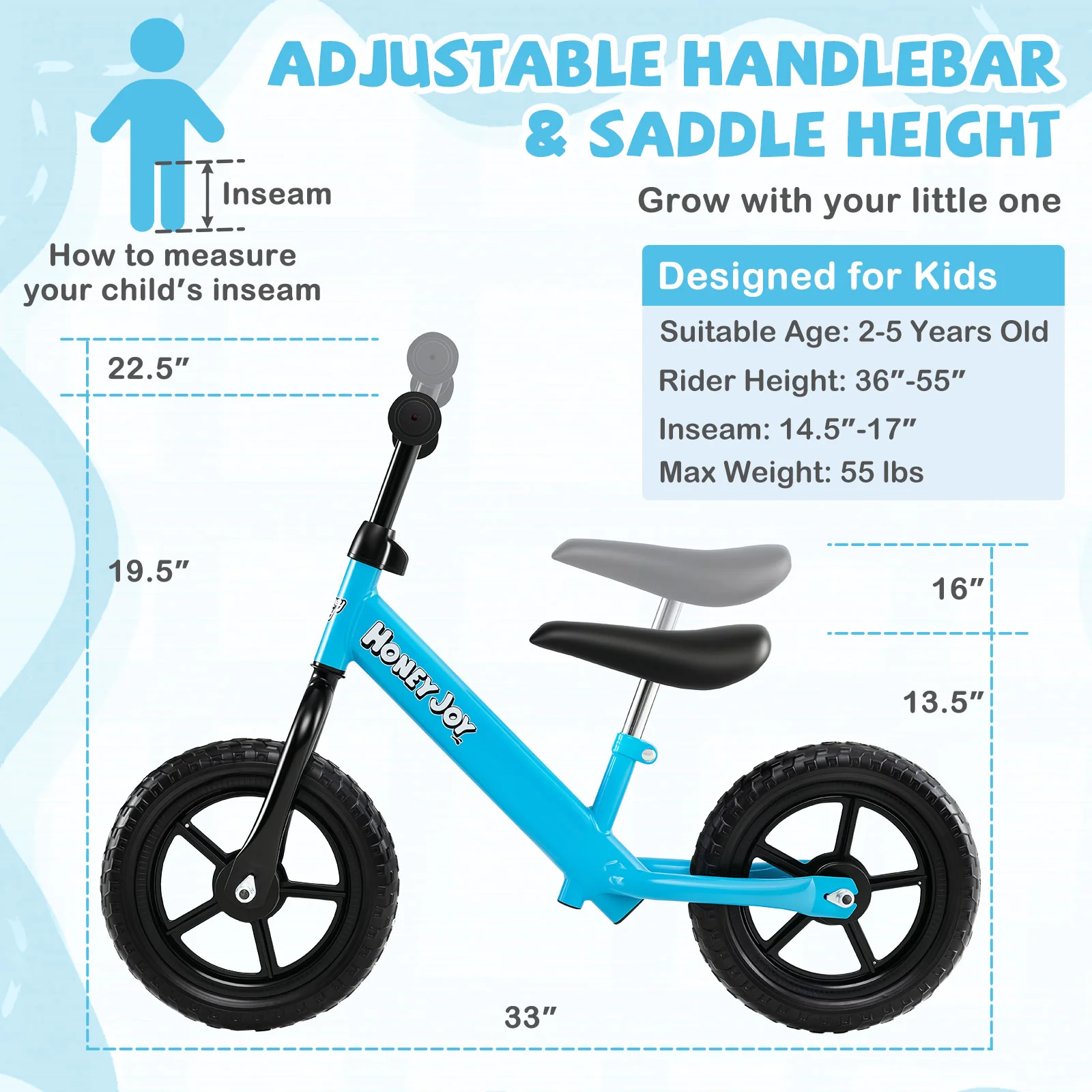 Lightweight Toddler Balance Bike No Pedal Training Bicycle - Image 4