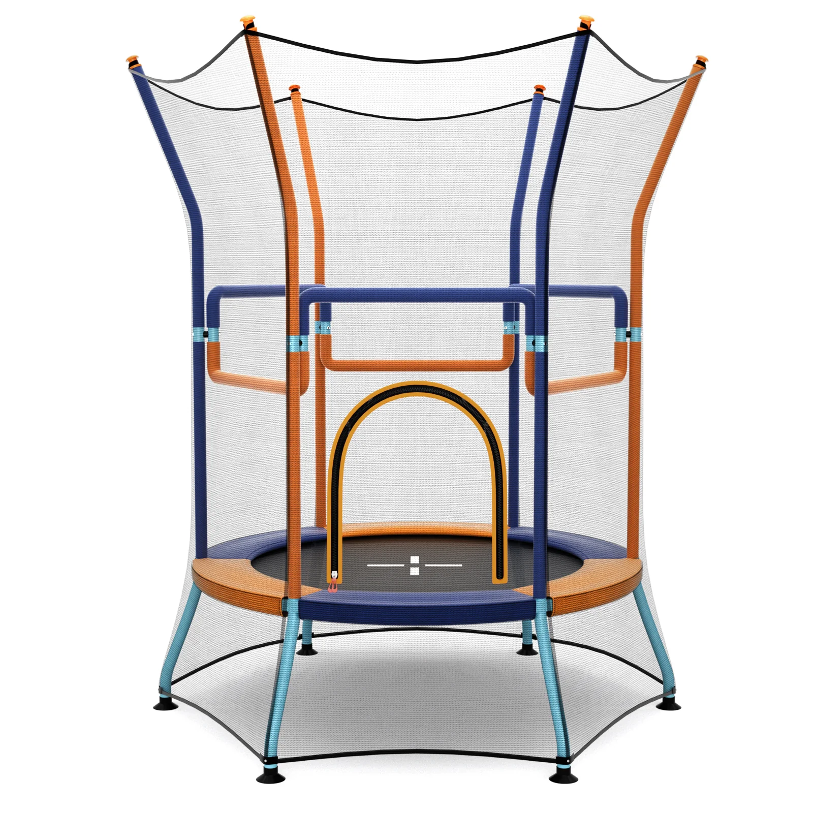 Mini Trampoline for Kids with Safety Enclosure Net and Foam Handles - Image 3