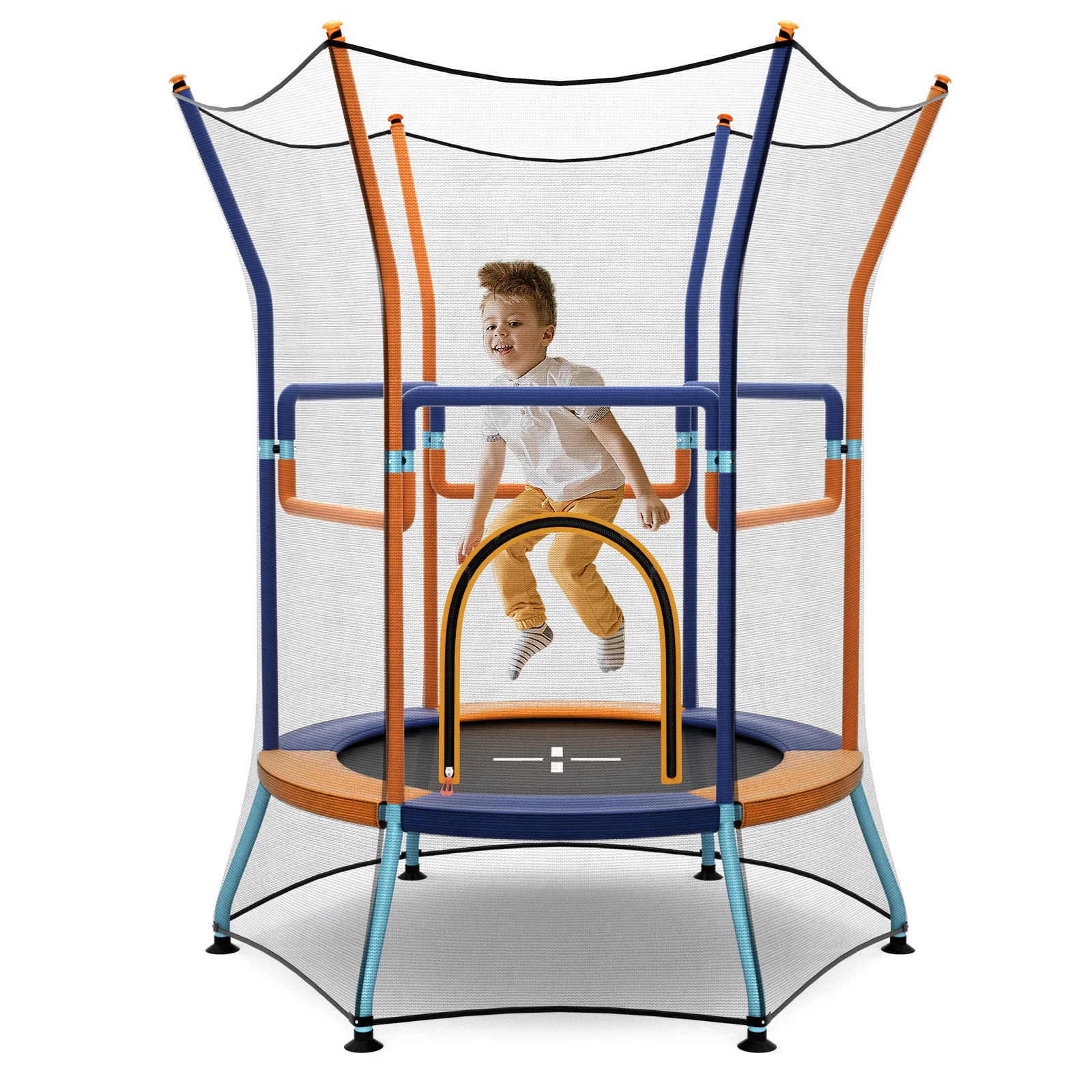 Mini Trampoline for Kids with Safety Enclosure Net and Foam Handles - Image 4