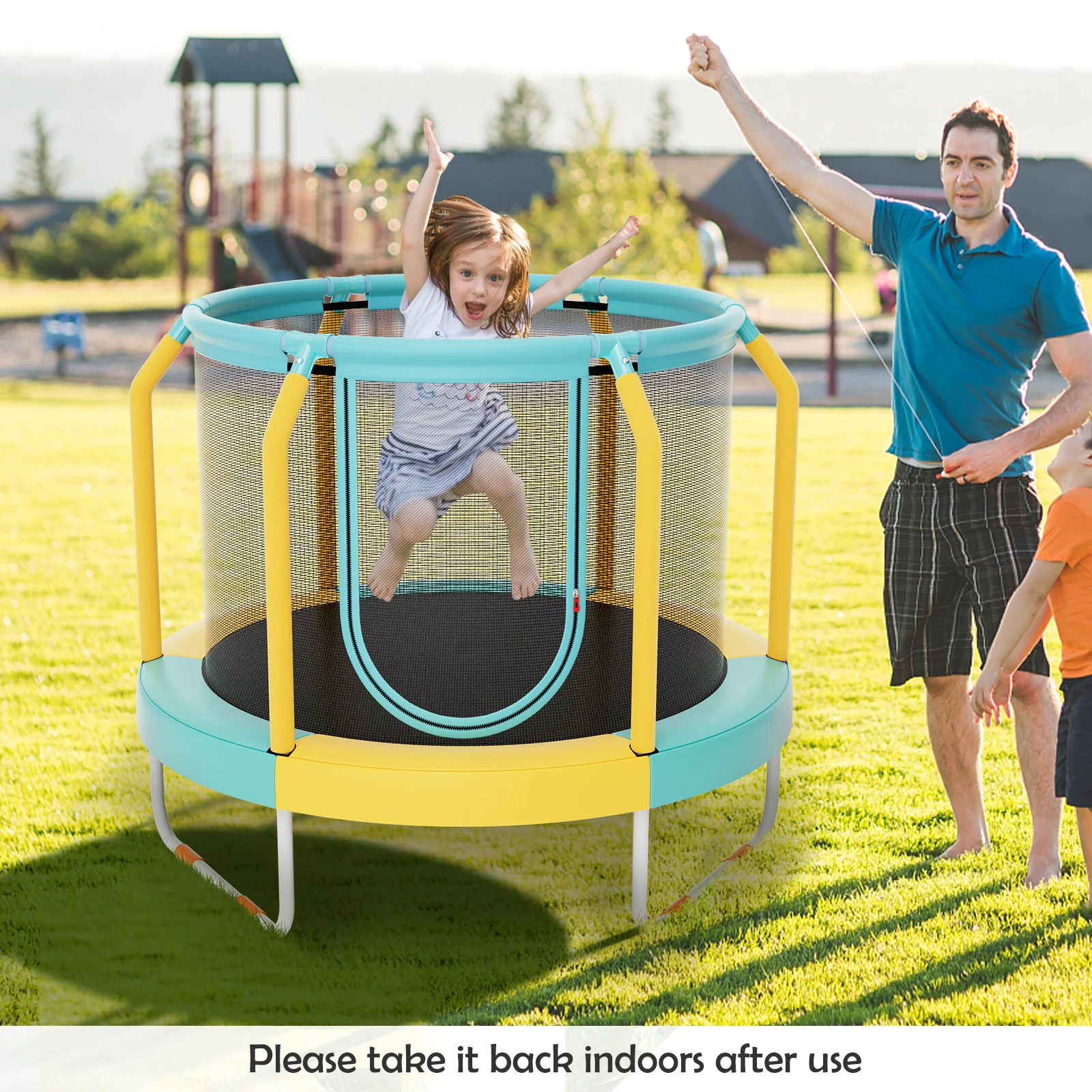 Mini Trampoline with Enclosure and Heavy-duty Metal Frame - Image 10
