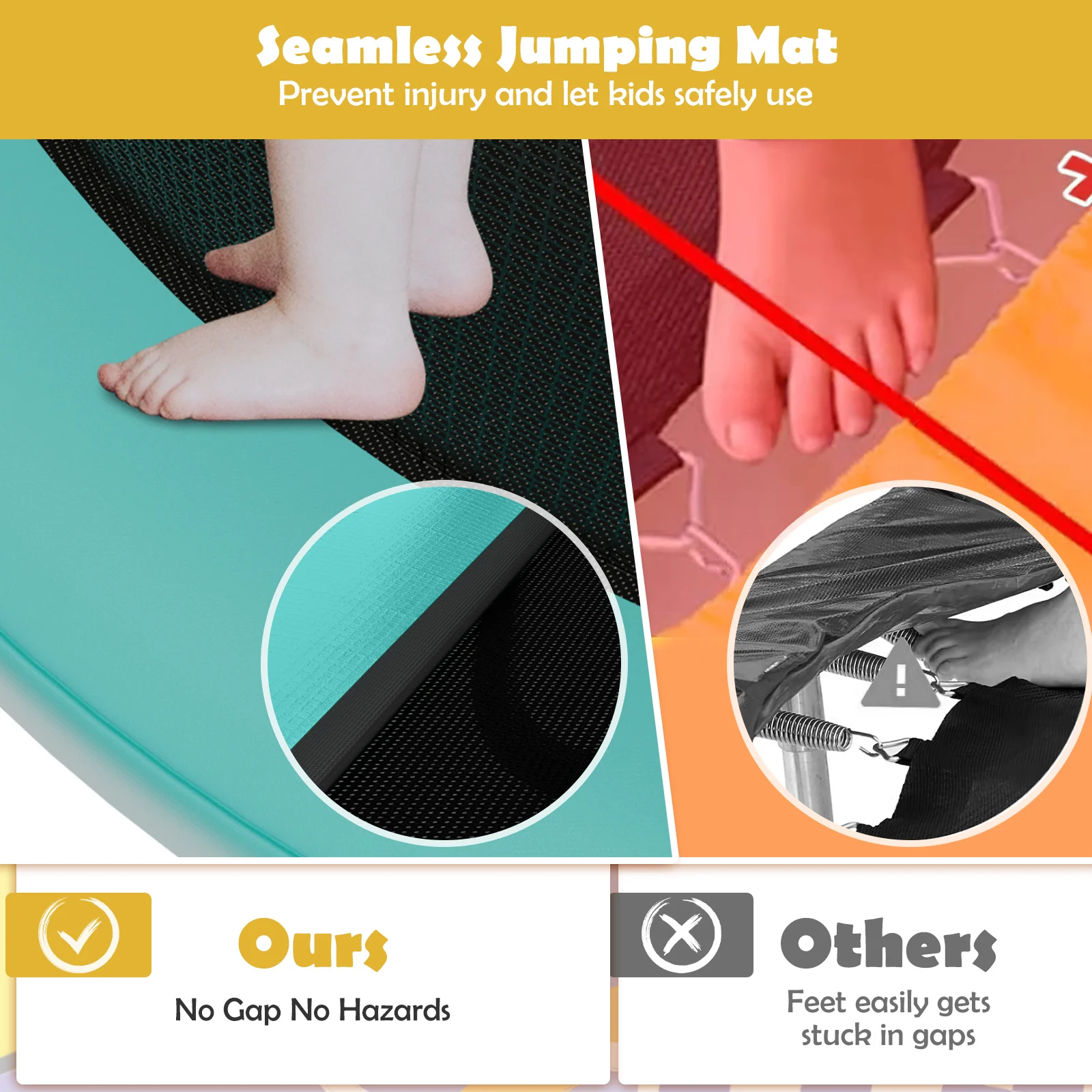Mini Trampoline with Enclosure and Heavy-duty Metal Frame - Image 16