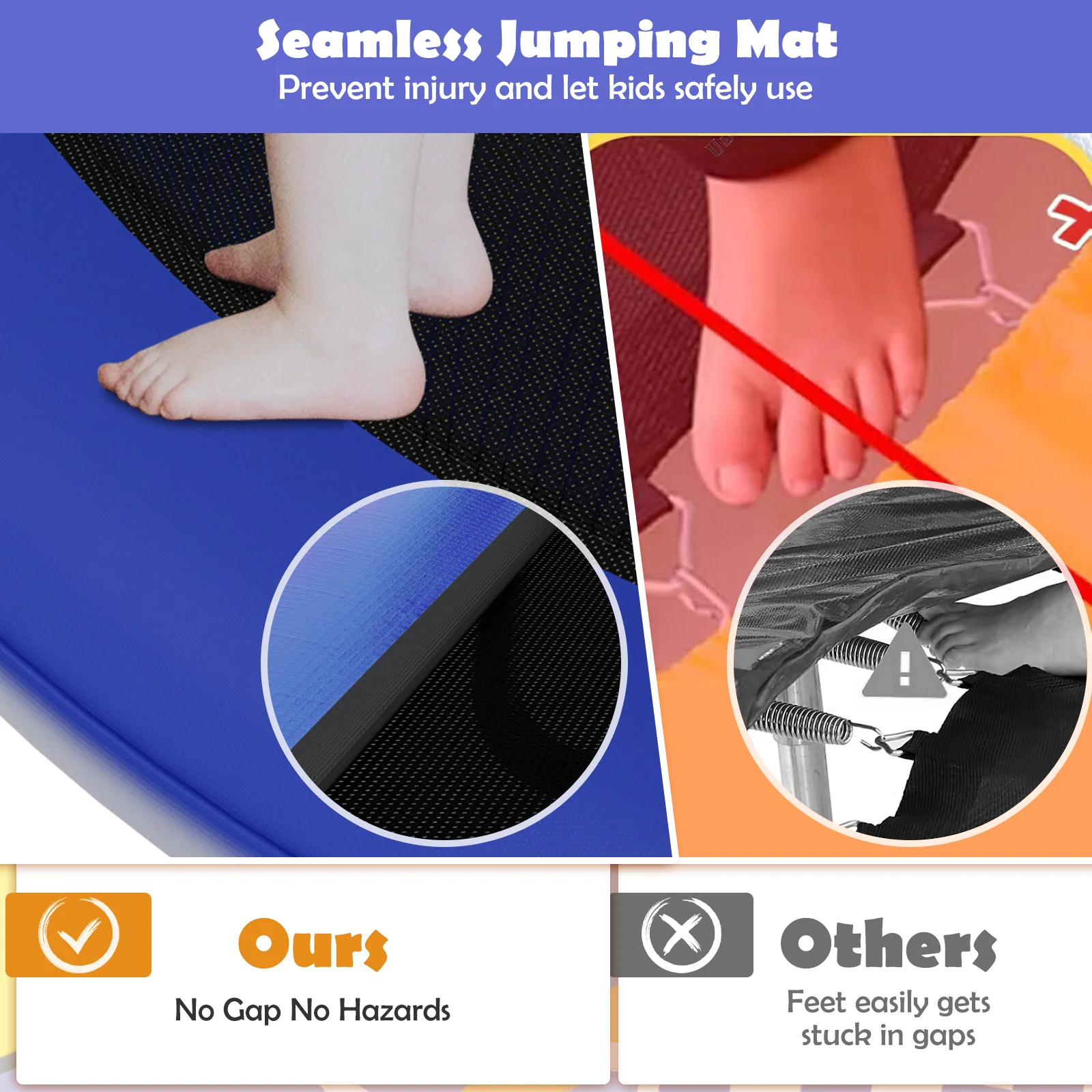 Mini Trampoline with Enclosure and Heavy-duty Metal Frame - Image 8