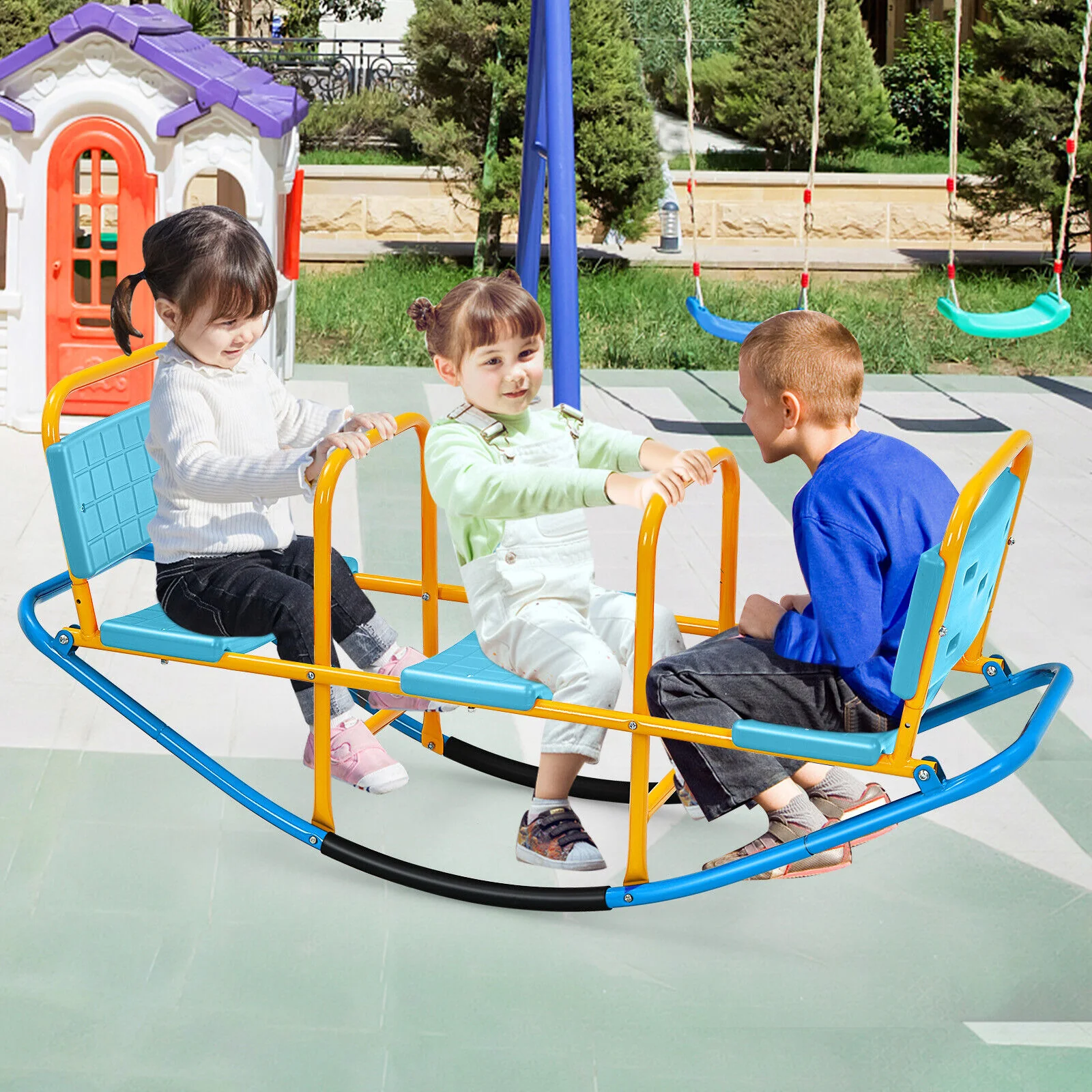 Outdoor Kids Seesaw Swivel Teeter for 3 to 8 Years Old - Image 10