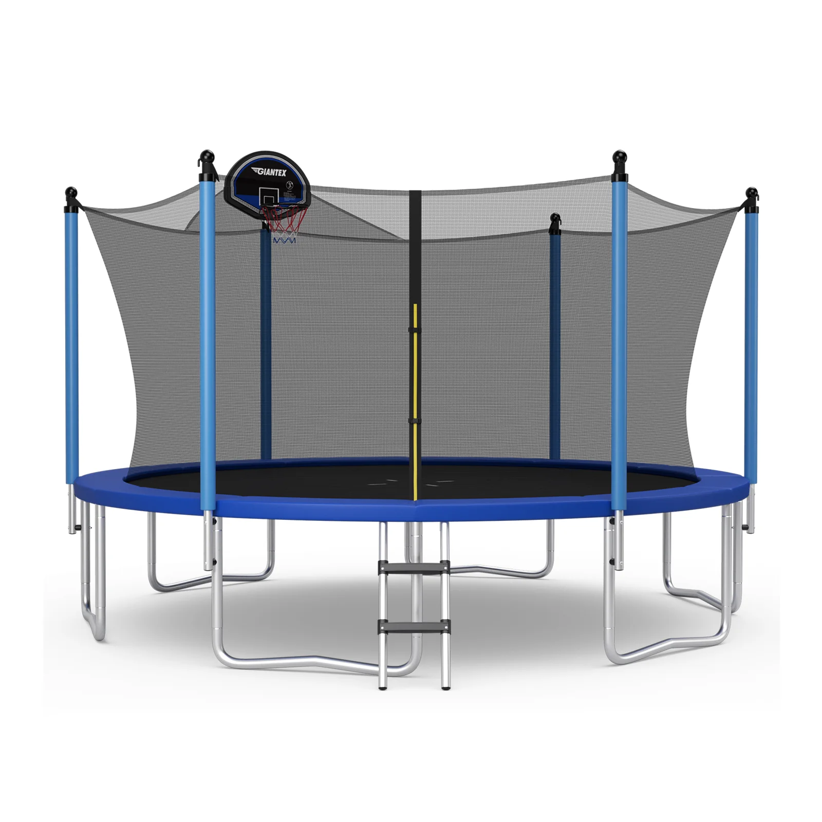 Outdoor Recreational Trampoline with Ladder and Enclosure Net - Image 2