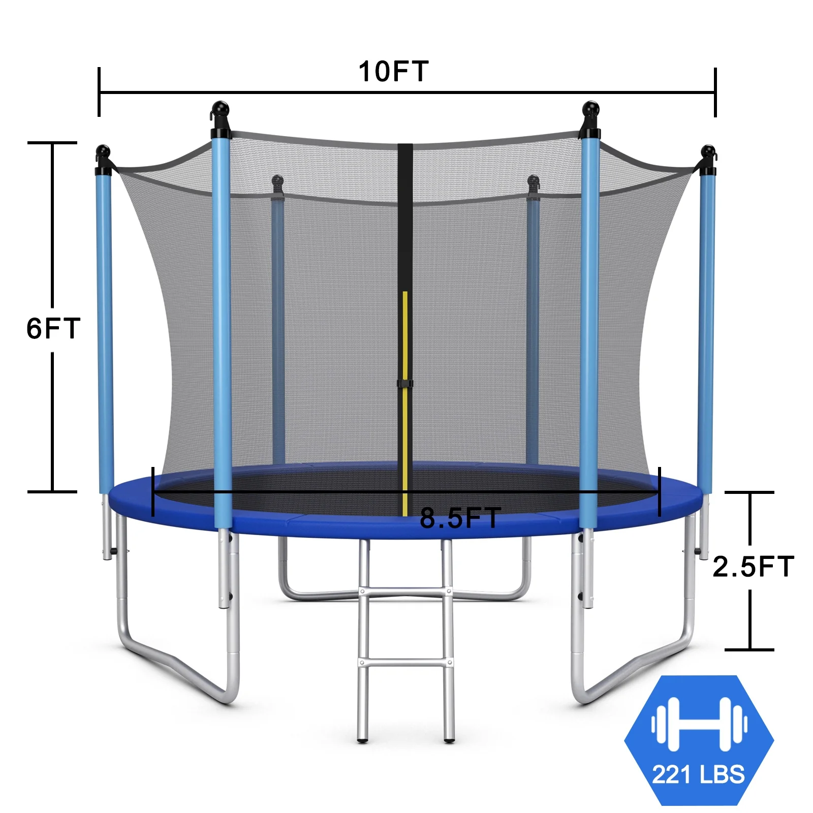 Outdoor Trampoline with Safety Closure Net - Image 12