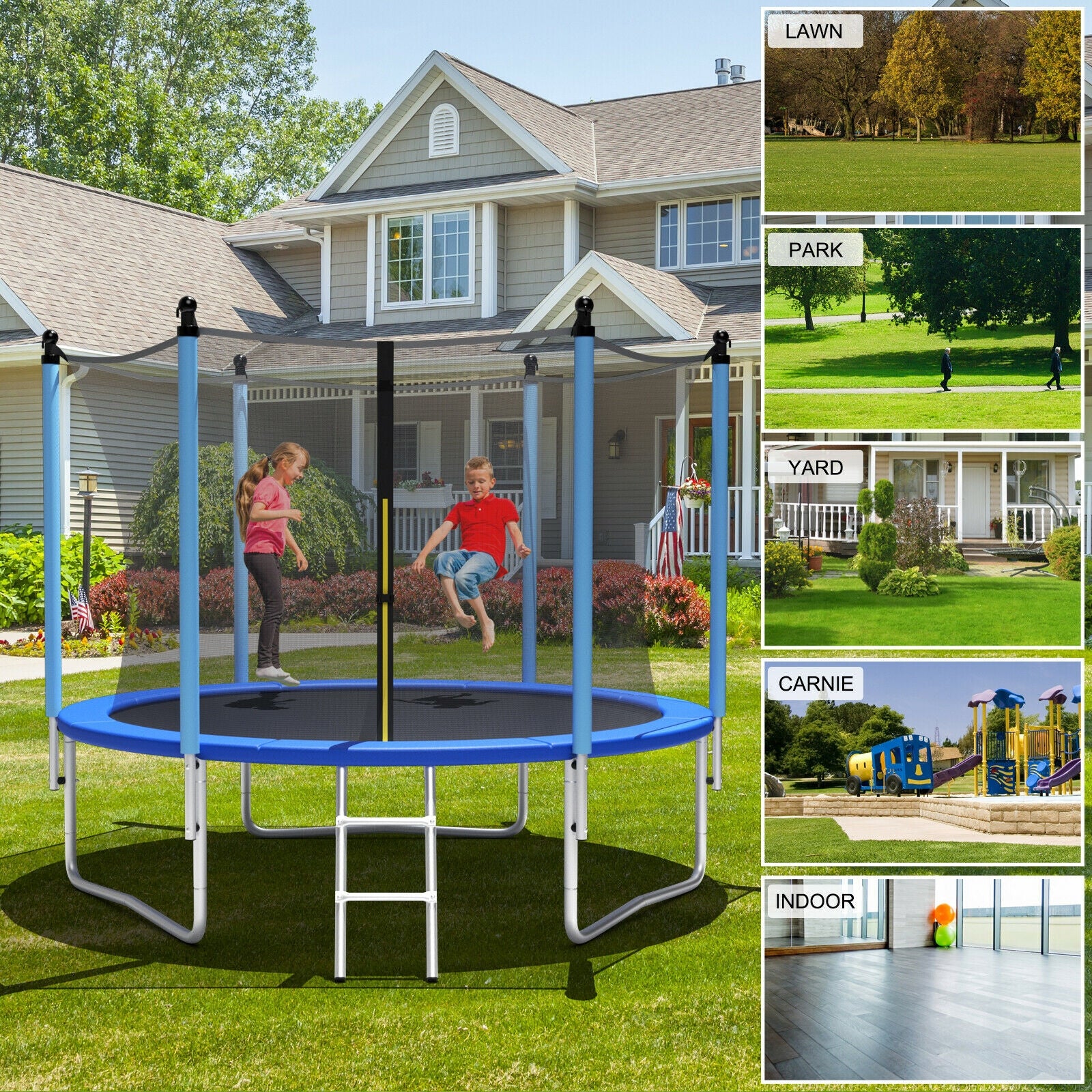 Outdoor Trampoline with Safety Closure Net - Image 18