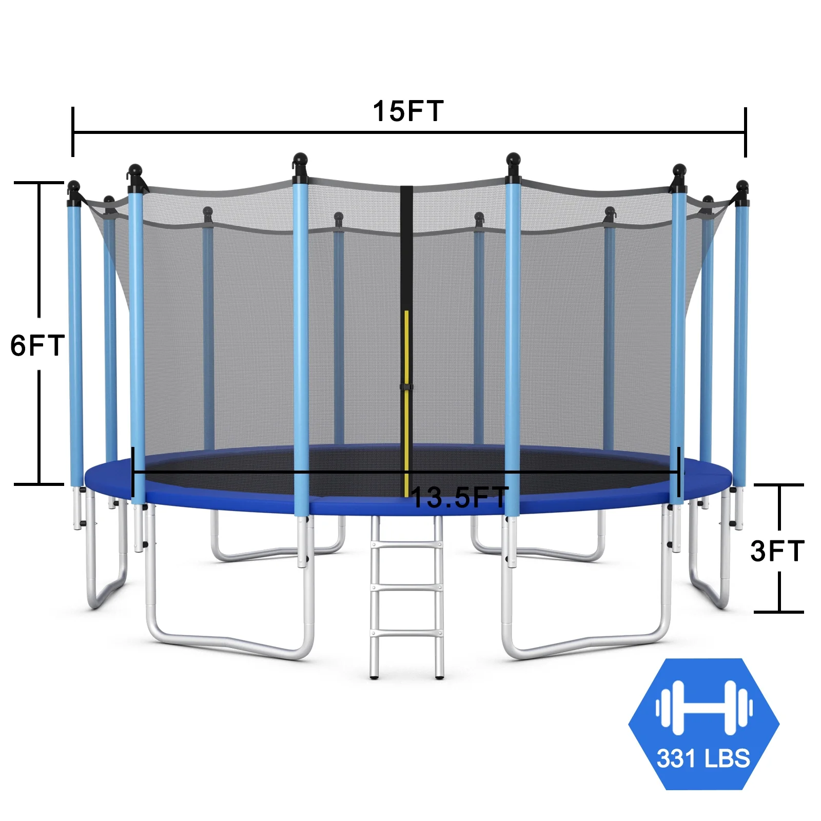 Outdoor Trampoline with Safety Closure Net - Image 21