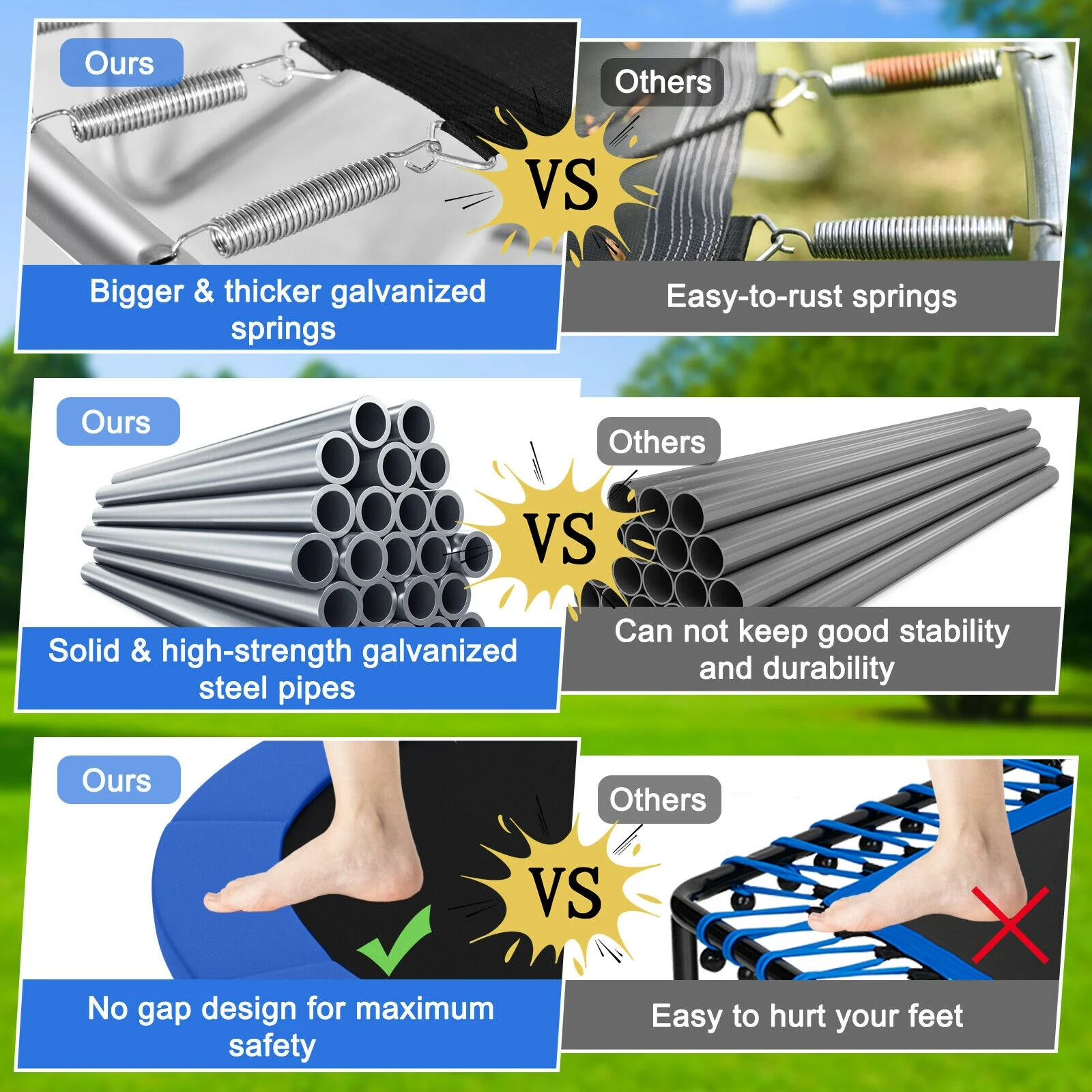 Outdoor Trampoline with Safety Closure Net - Image 24